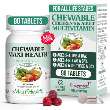 Maxi Health Chewable Multivitamin for Kids, Teens and Adults - Cherry Chewable Vitamins for Adults & Children Maxi Health buy supplements canada