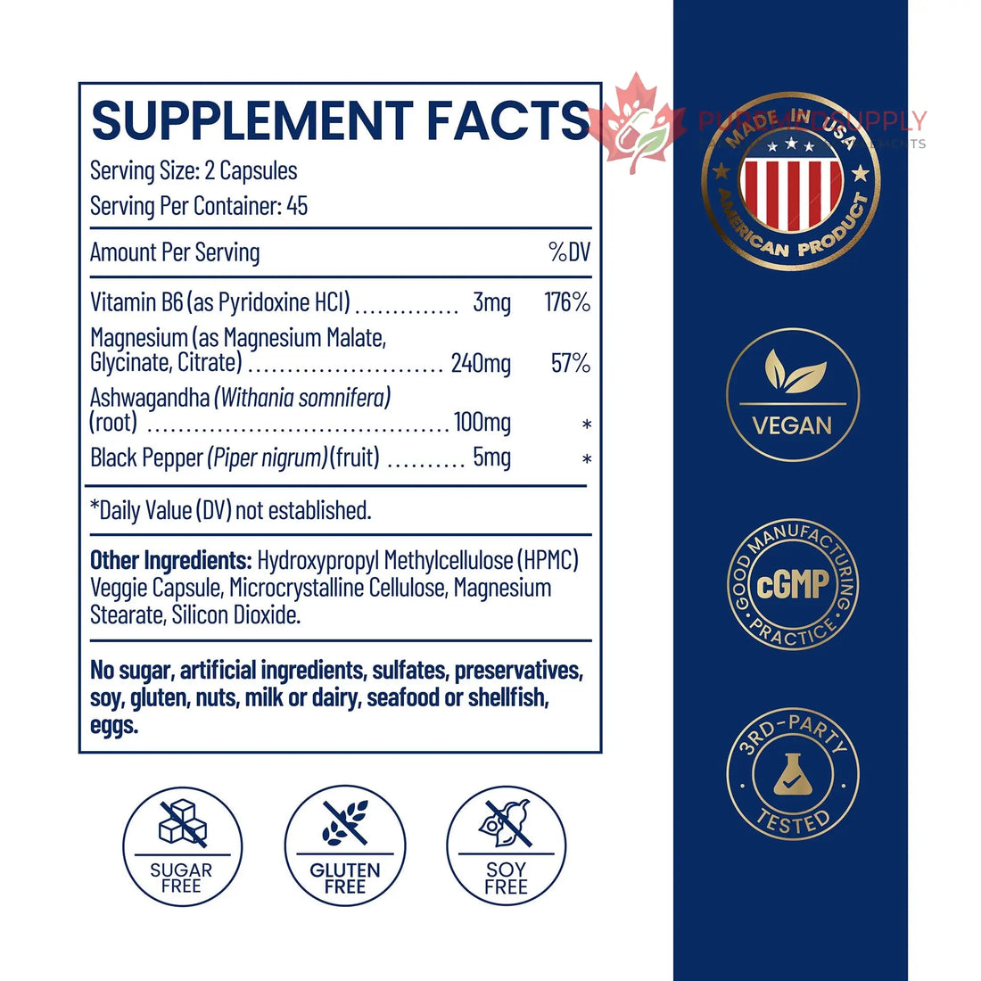 Magnesium Ashwagandha Complex | High-Absorption Multi Magnesium Supports Stress Relief, Sleep, Muscle & Heart Health | Vegan, Non-GMO, Gluten-Free, Made in USA, 90 Capsules((45-Day Supply) NEUMINA buy supplements canada