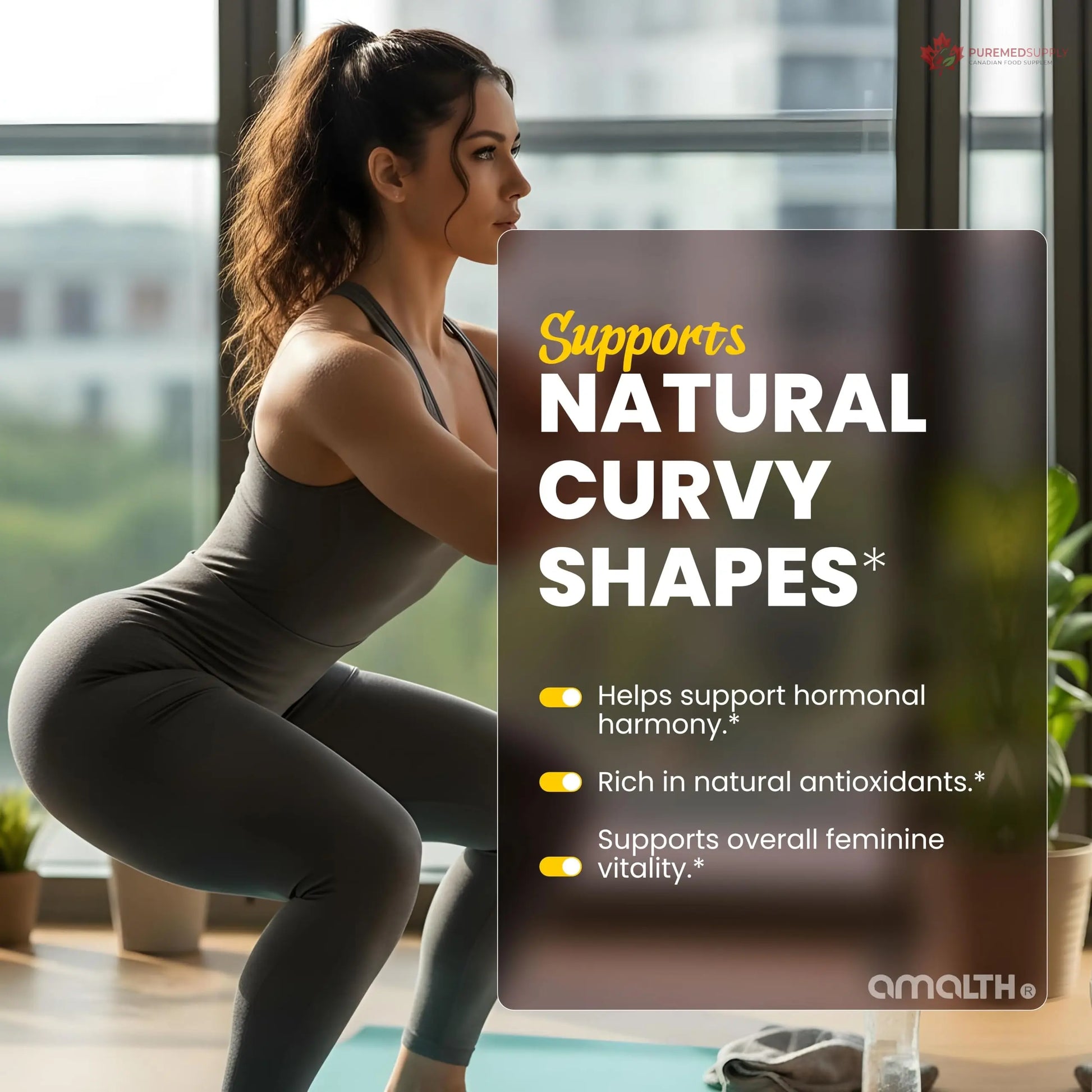 Amalth Aguaje Curves Capsule for Women 1000 mg- Extra Strength from Peru Natural Supplements- 120 Capsules Non- GMO Premium Quality Pills AMALTH buy supplements canada