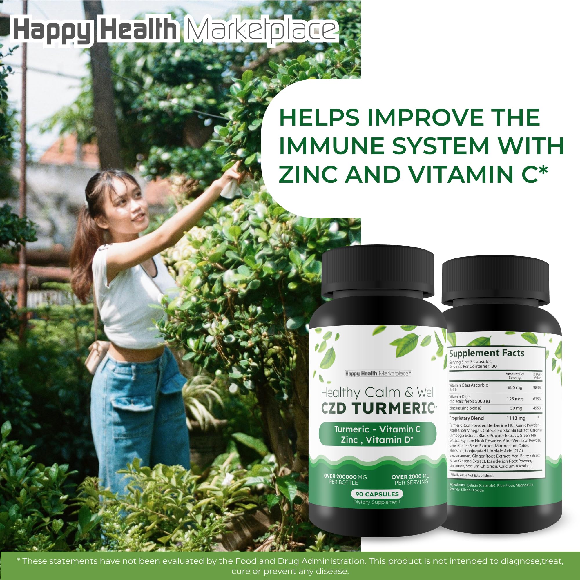 Healthy Calm & Well CDZ Gummies Capsules - Our Best CDZ Supplement Vitamin C D and Zinc - Turmeric Vitamin C D Zinc Magnesium - Our Best Calmwell Cdc Gummies Capsules Zinc Vitamin C Vitamin D Turmeric Happy Health Marketplace buy supplements canada
