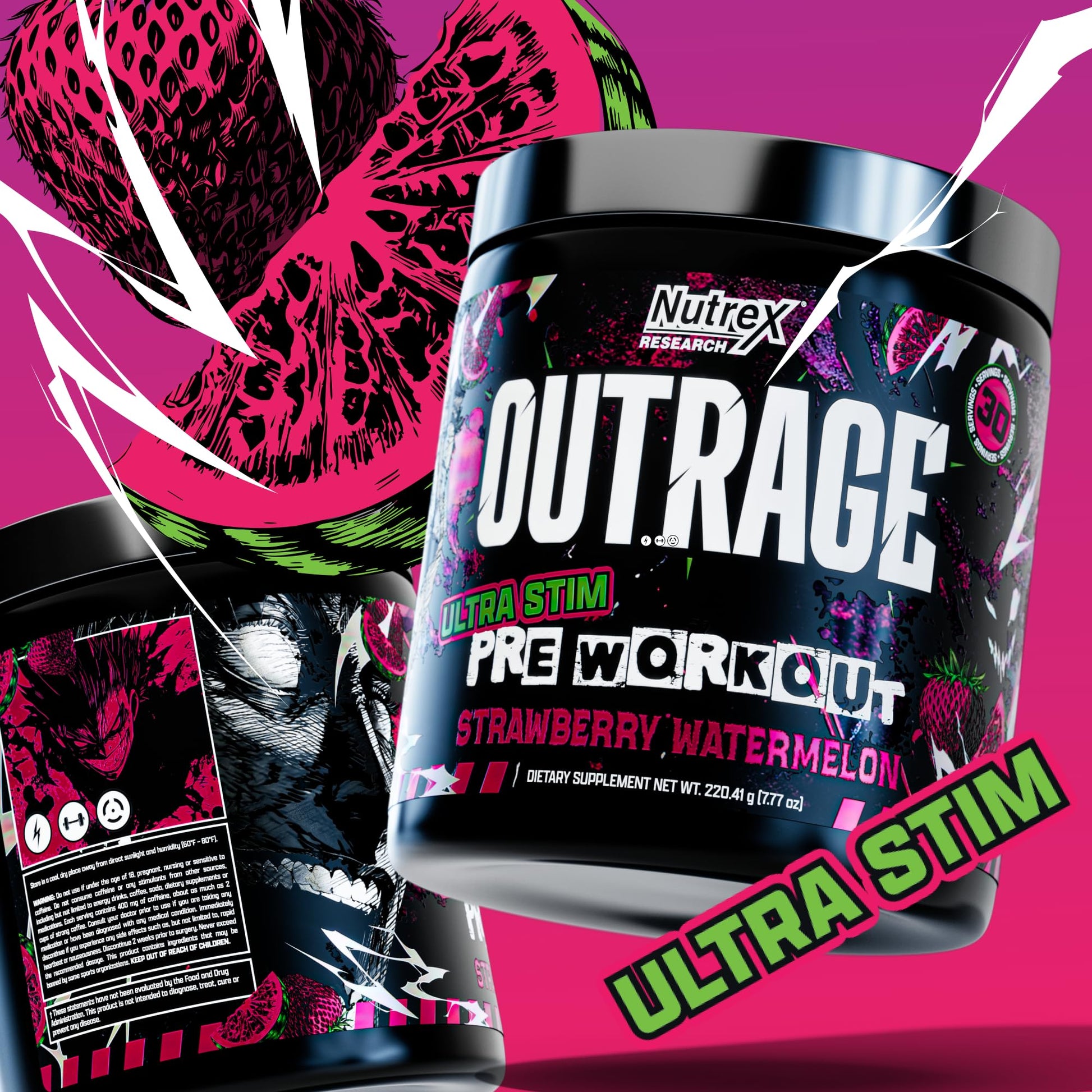 Outrage Ultra HIGH STIM Pre-Workout Powder for Men | 400mg Caffeine, L-Citrulline, Beta-Alanine, Creatine | Extreme Energy, Focus, Strength & Endurance Nutrex Research buy supplements canada