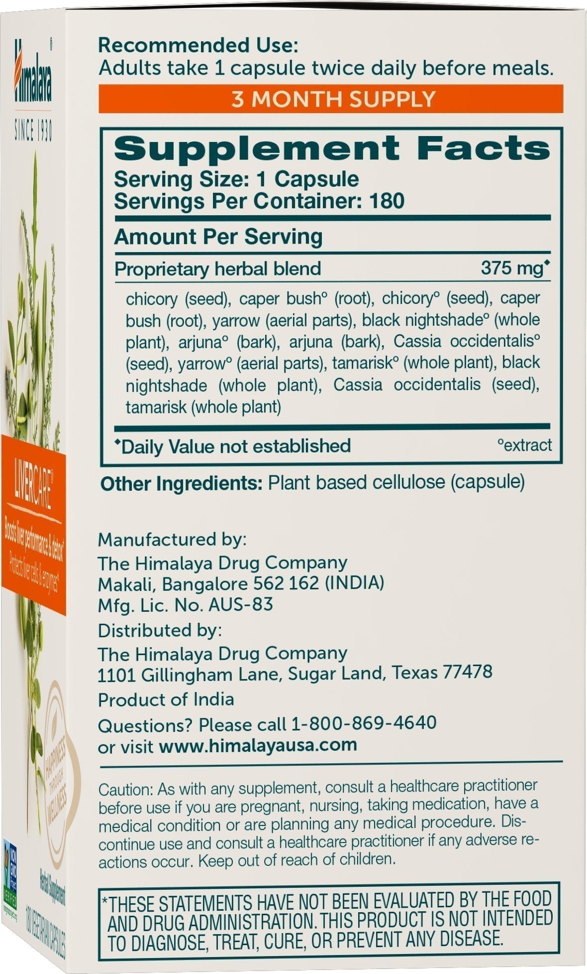 Himalaya LiverCare for Liver Cleanse and Liver Detox, 375 mg, 180 Capsules Himalaya buy supplements canada