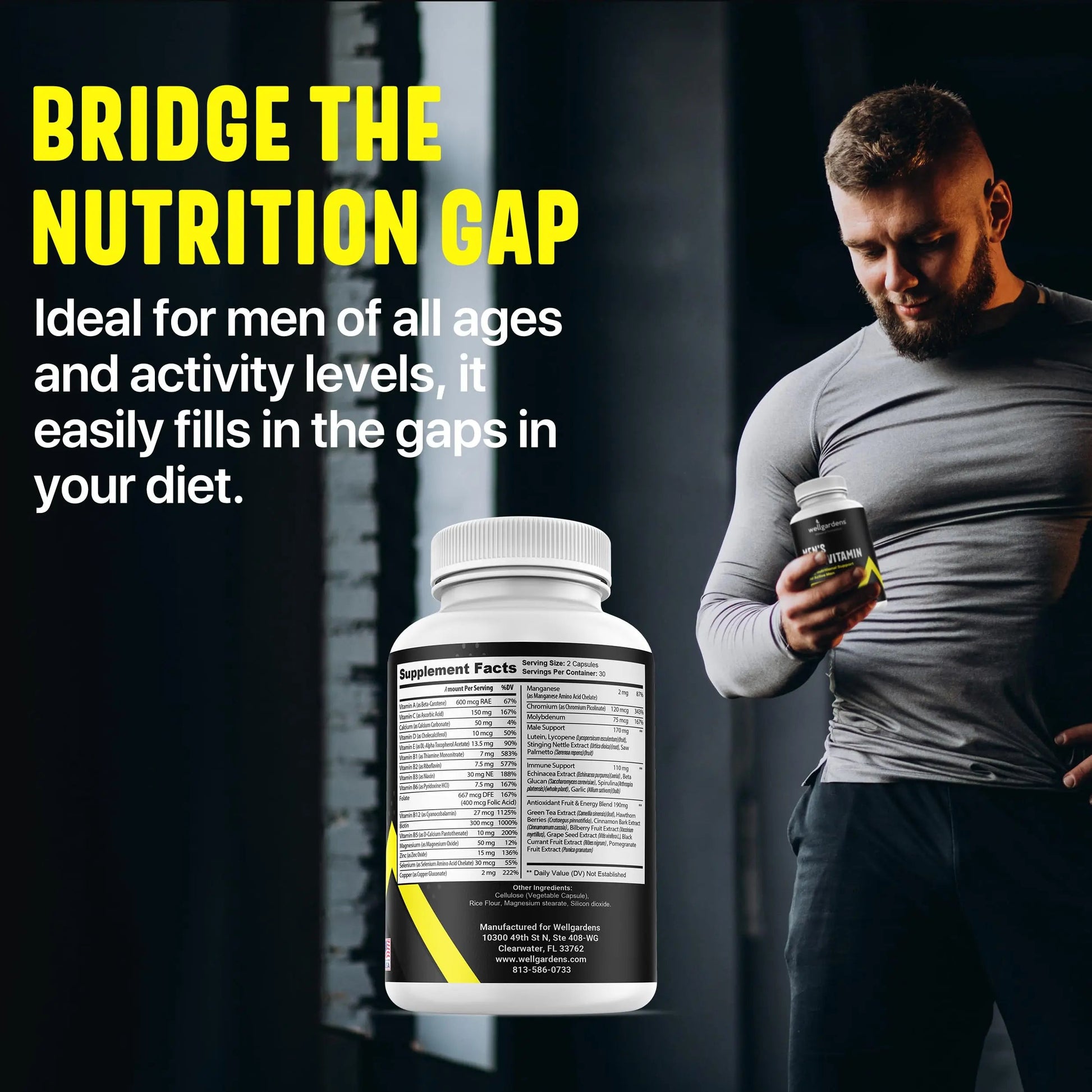 100% Pure Multivitamin for Men - Daily Mens Multivitamins, Multiminerals Supplement for Energy, Focus, Performance, Immune and Male Support Wellgardens buy supplements canada