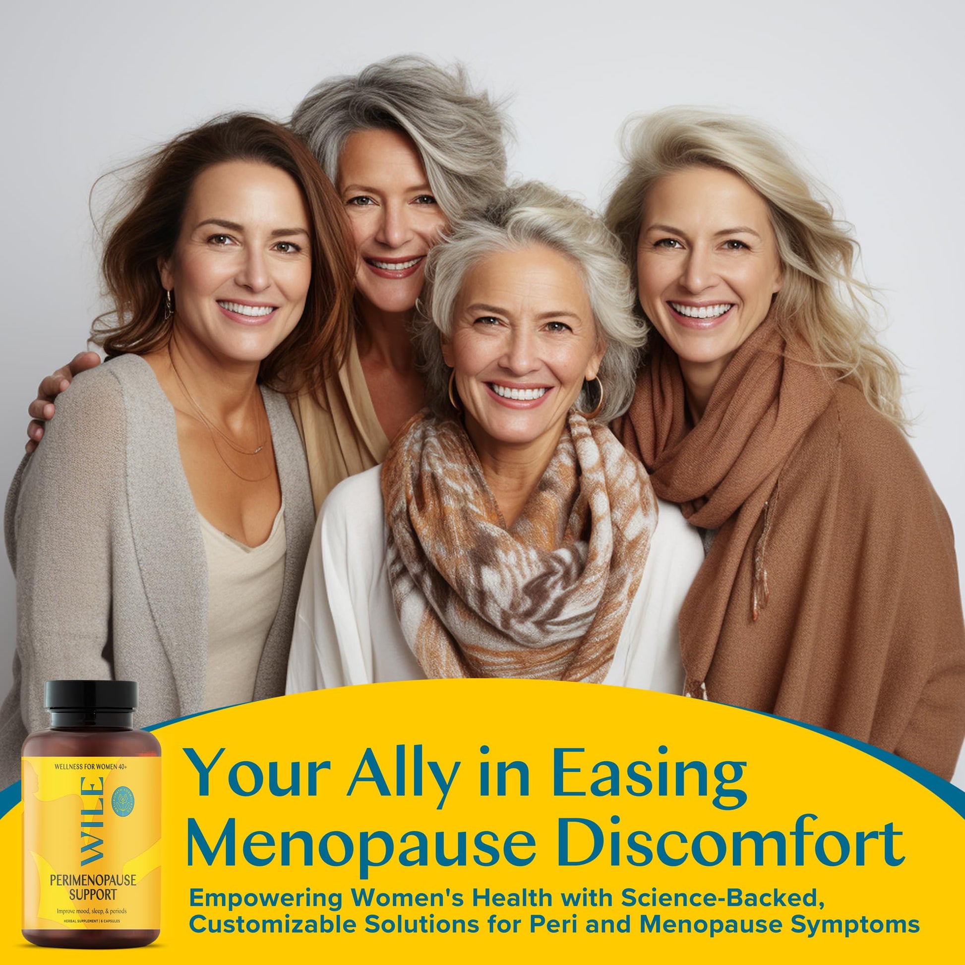 WILE Menopause and Perimenopause Supplements for Women with Ashwagandha - Menopausal Symptoms Relief for Stress, Hot Flashes, Night Sweats - Healthy Sleep & Hormone Balance Support, Vegan, 30 Servings WILE buy supplements canada