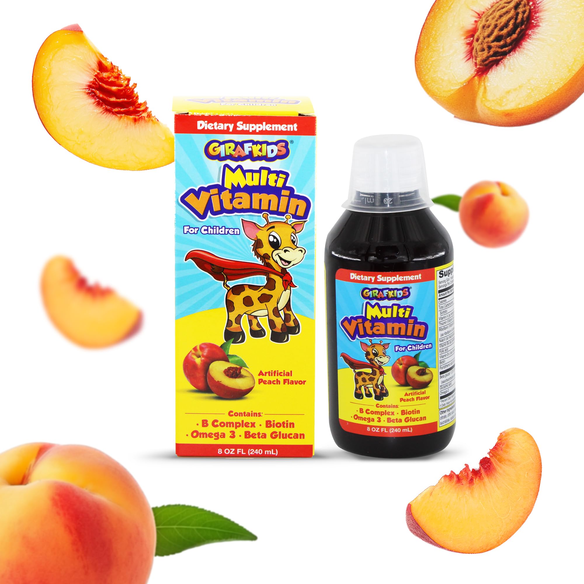 GirafKids Multivitamin Syrup + Super Vitamins Liquid Bundle for Kids Ages 4+ | Omega-3, Beta Glucan, Royal Jelly & Propolis | PHARMADEL buy supplements canada