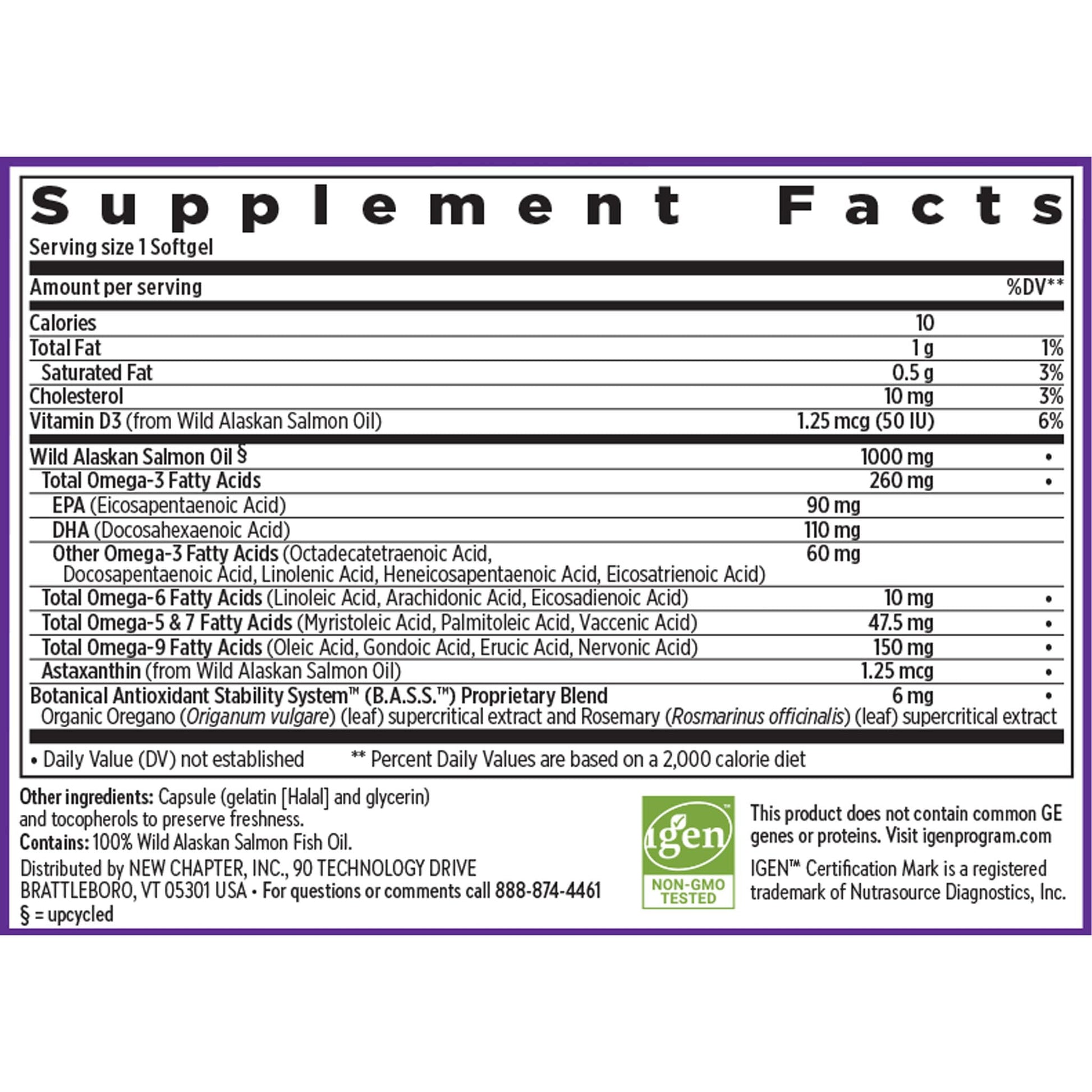 New Chapter Omega-3 Complex, 1000mg Softgels, Fish Oil Supplement Wild Alaskan Salmon for Heart, Brain, Eye, Joint & Skin Health Support - 30 Count New Chapter buy supplements canada