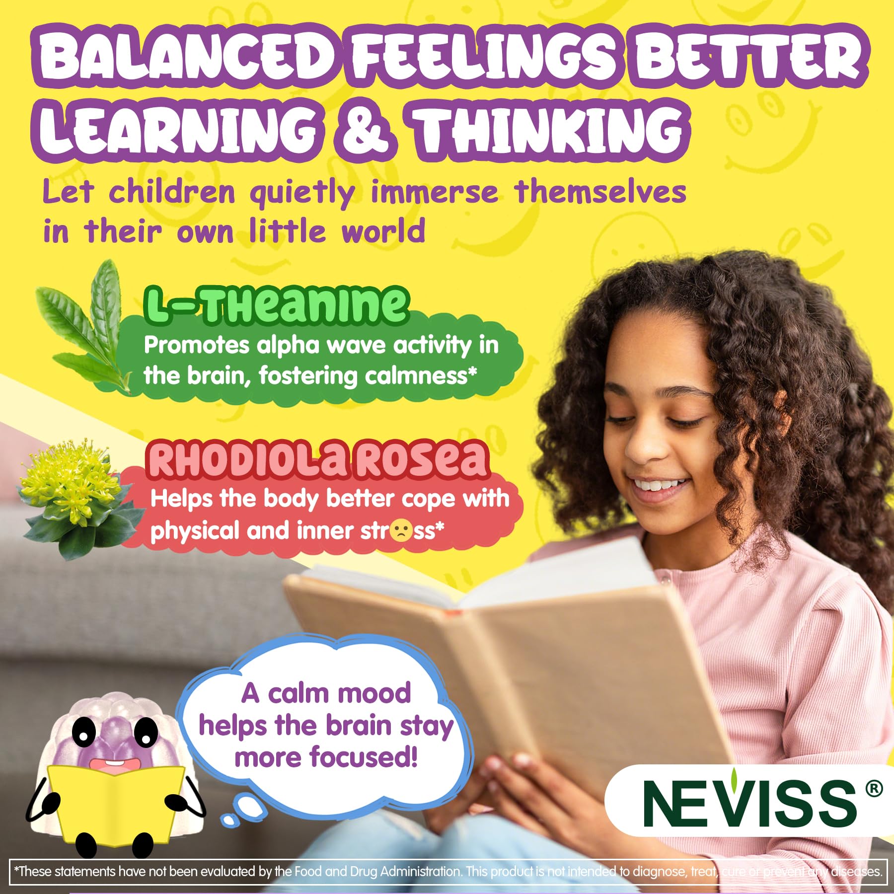 Kids Focus Gummies - Brain Supplements with Vegan Omega 3 DHA, Phosphatidylserine, L-Theanine, L-Tyrosine, Methylated B6 & B12 for Kids & Teen Support Attention, Memory, Nootropic, Sugar Free 60cts NEVISS buy supplements canada
