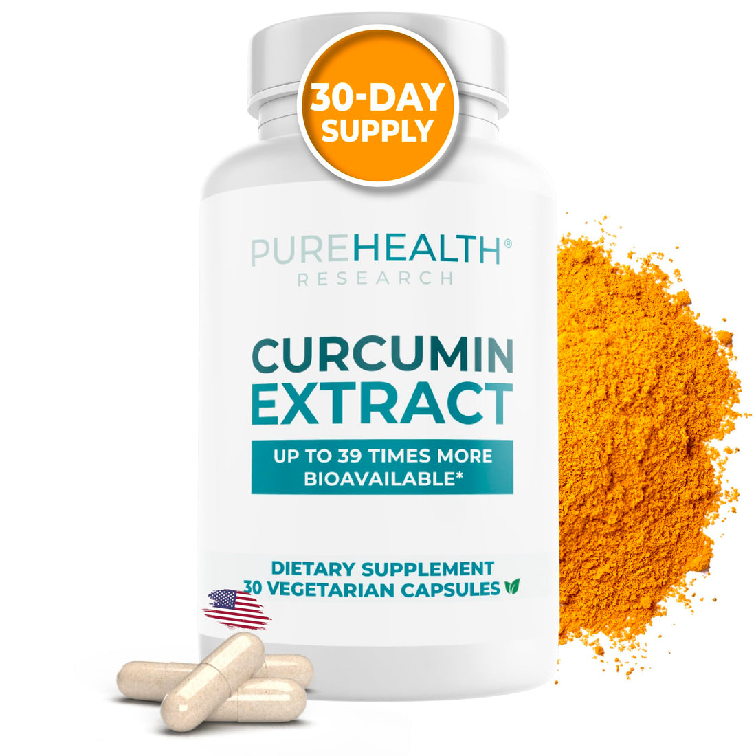 PUREHEALTH RESEARCH Curcumin Extract - High Absorption Turmeric Supplement for Robust Immune Support - Joint Support for Overworked Joints and Muscles - Powered by Curcugen x39 Bioavailable - 1 Bottle PUREHEALTH RESEARCH buy supplements canada
