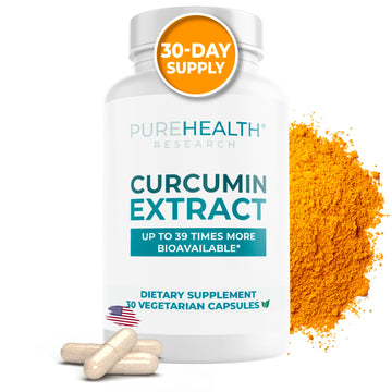 PUREHEALTH RESEARCH Curcumin Extract - High Absorption Turmeric Supplement for Robust Immune Support - Joint Support for Overworked Joints and Muscles - Powered by Curcugen x39 Bioavailable - 1 Bottle PUREHEALTH RESEARCH buy supplements canada