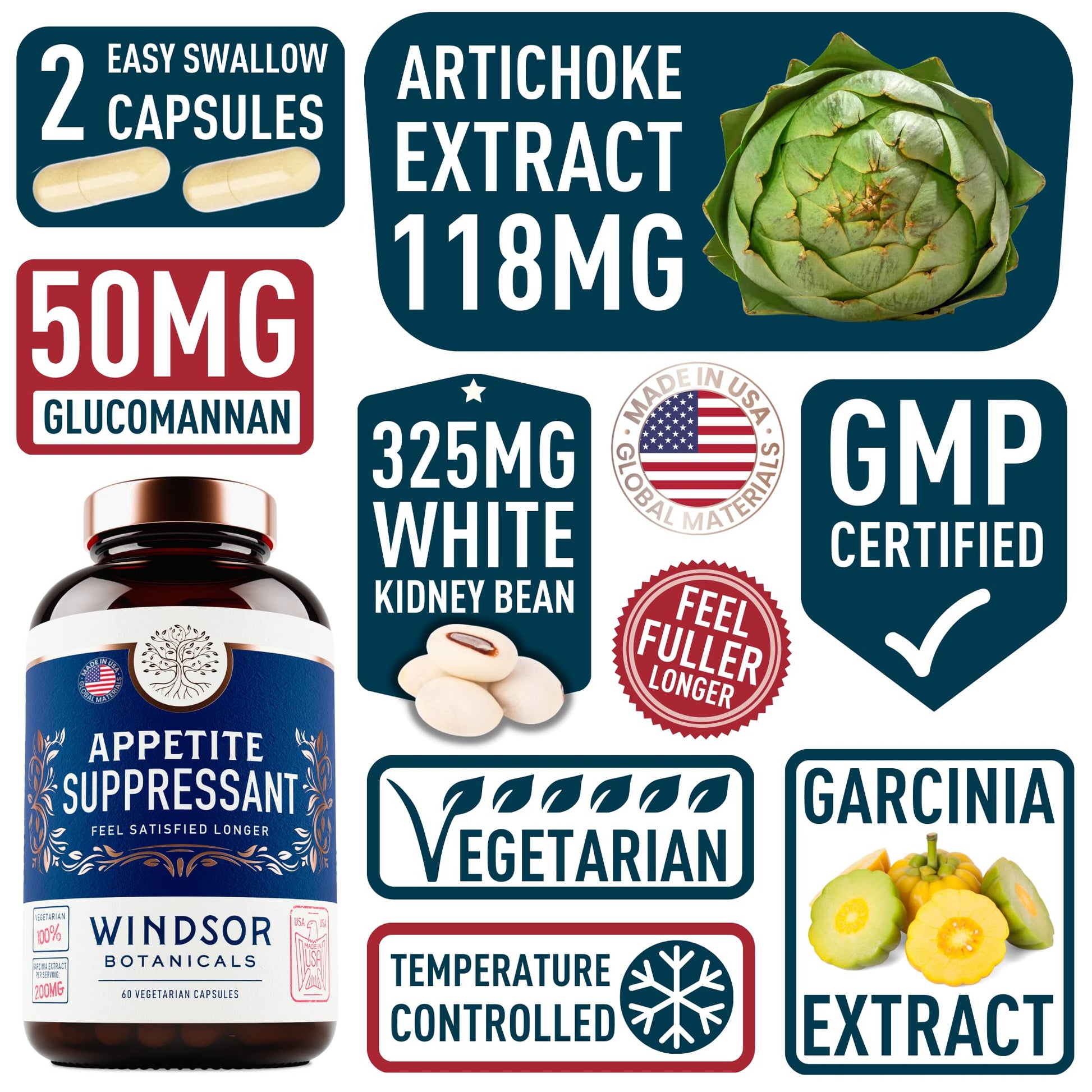 Appetite Suppressant for Weight Loss - Garcinia Cambogia, Glucomannan Appetite Control WINDSOR BOTANICALS buy supplements canada