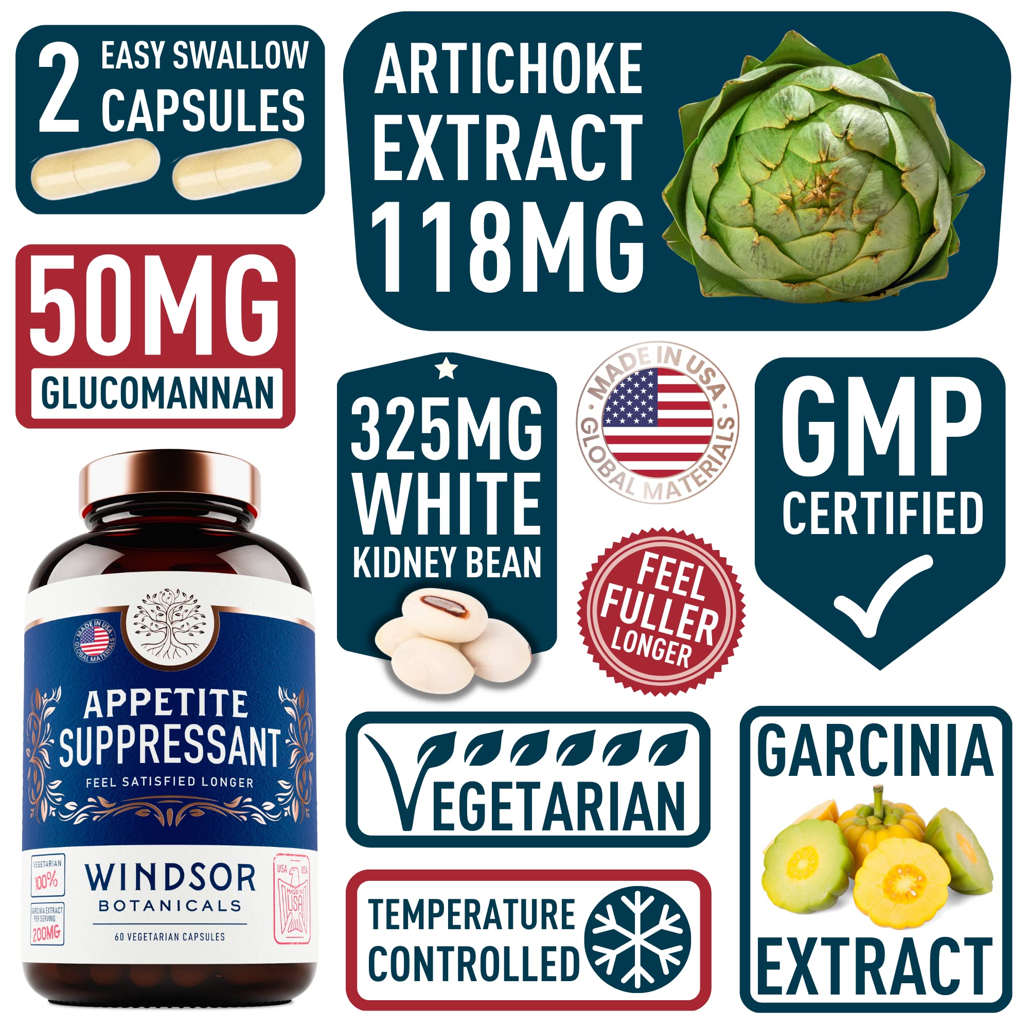 Appetite Suppressant for Weight Loss - Garcinia Cambogia, Glucomannan Appetite Control WINDSOR BOTANICALS buy supplements canada