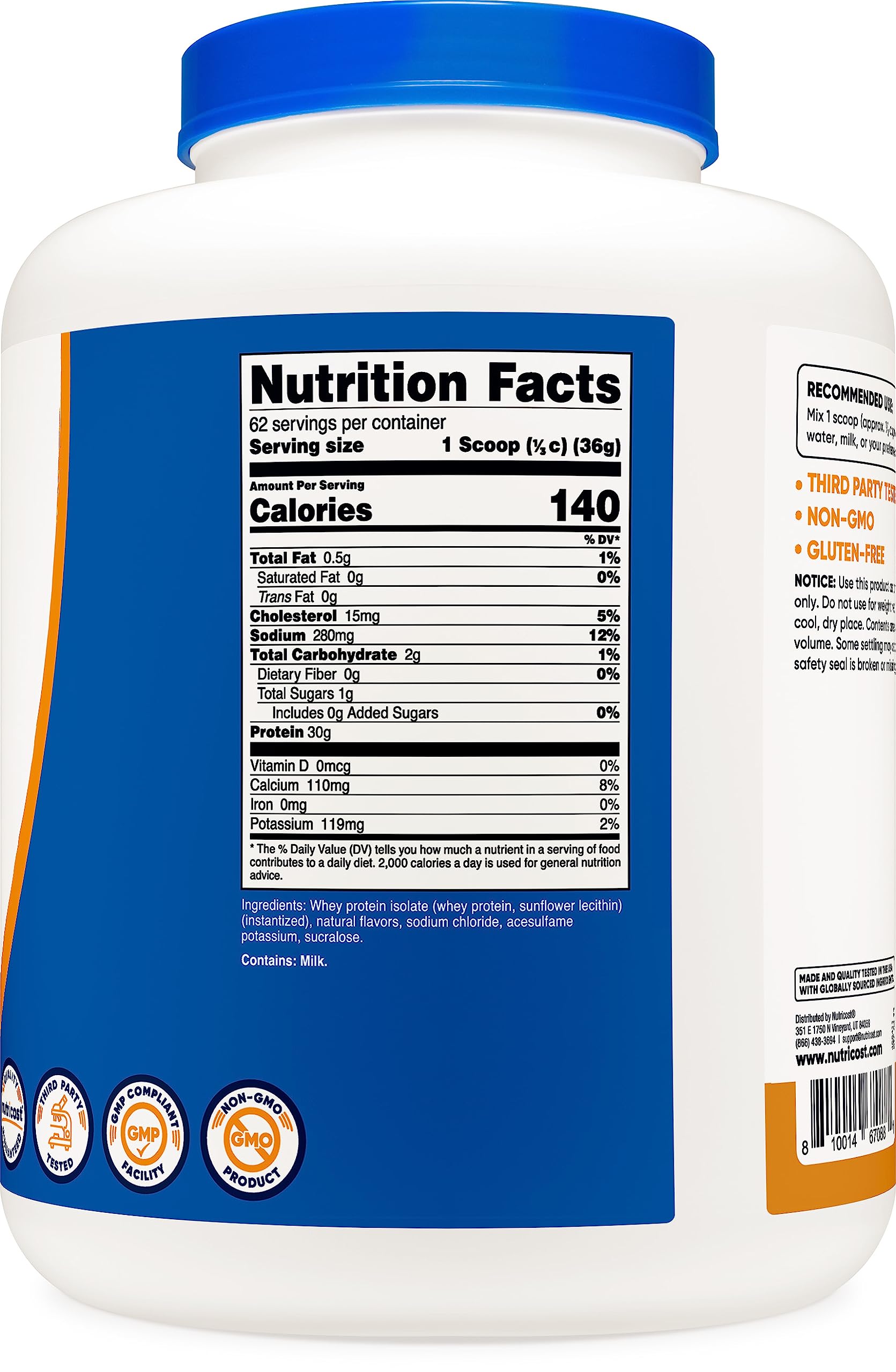 Nutricost Whey Protein Isolate (Salted Caramel, 5LBS) Nutricost buy supplements canada