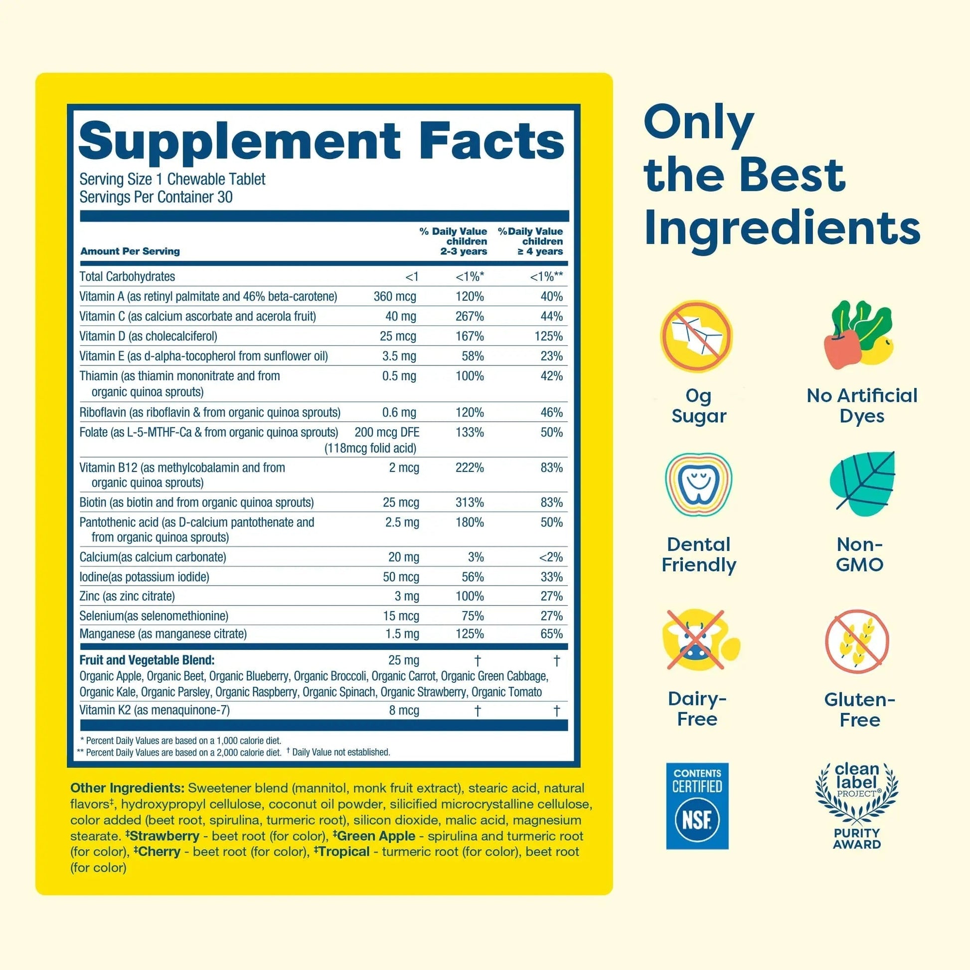 HIYA Kids Multivitamin Tablets – 15+ Essential Vitamins & Minerals with Fruits & Veggies for Ages 2+, Supports Growth HIYA buy supplements canada