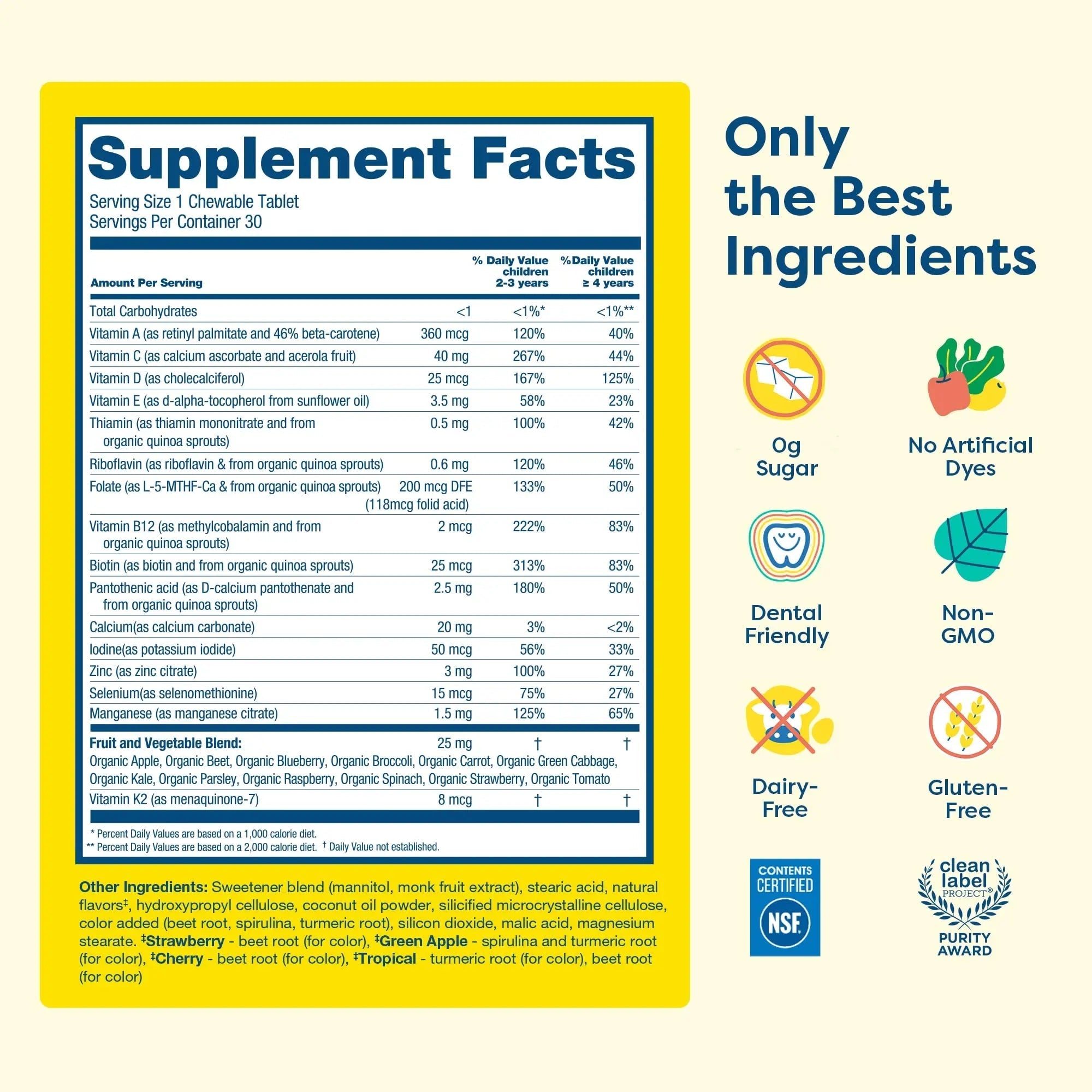 HIYA Kids Multivitamin Tablets – 15+ Essential Vitamins & Minerals with Fruits & Veggies for Ages 2+, Supports Growth HIYA buy supplements canada