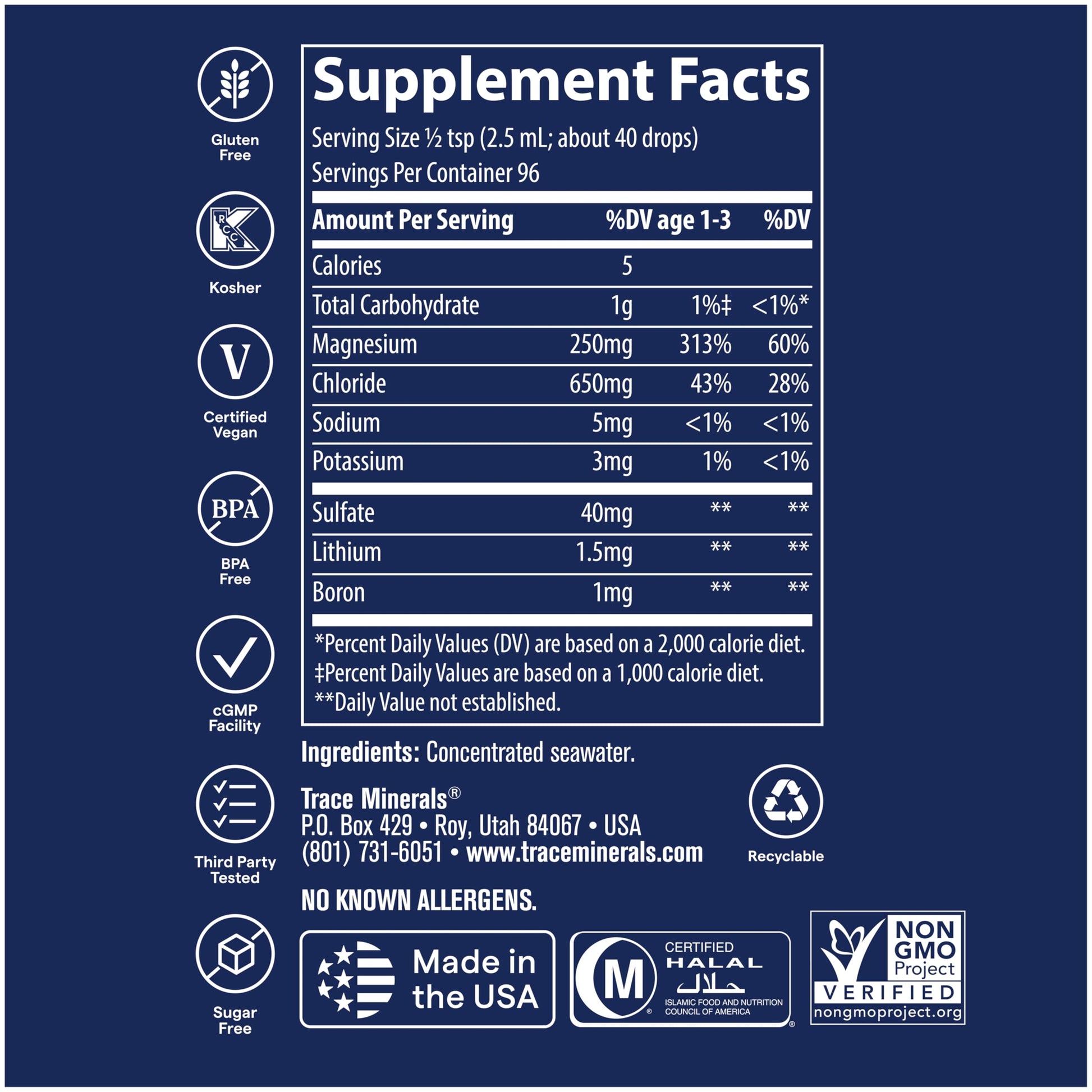 Trace Minerals ConcenTrace Trace Mineral Drops | Supports Energy, Digestion, Bone Health & Hydration, 70+ Ionic Trace Minerals w/Magnesium Trace Minerals buy supplements canada