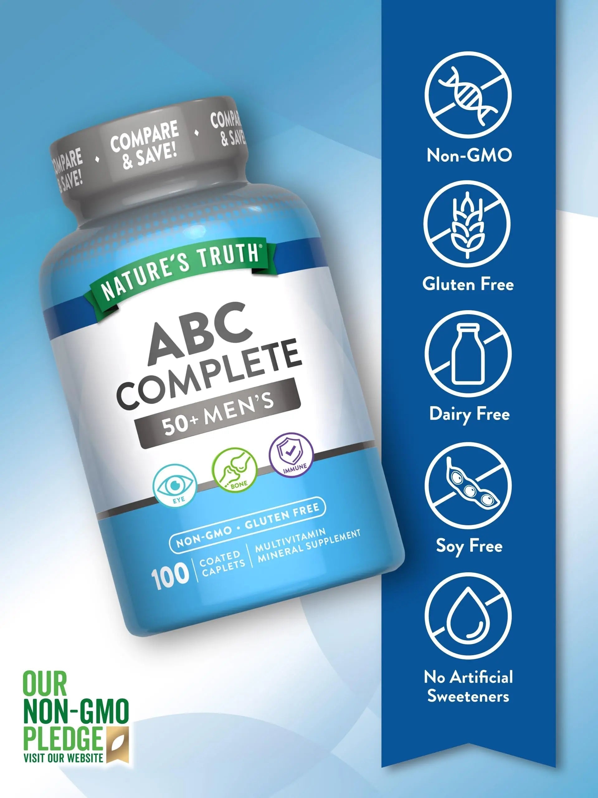 Nature's Truth Men's 50+ Multivitamin | with Vitamins A, C, E, B6 & B12 | 100 Count | Non-GMO & Gluten Free Nature's Truth buy supplements canada