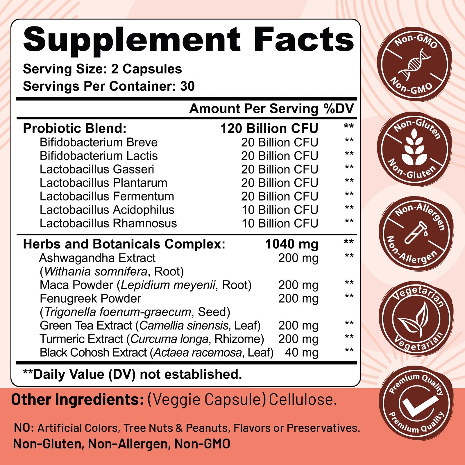 Menopause supplements for women, 120 Billion CFU Probiotic, 13-in-1 Herbs & Botanicals Complex, for Hormone Menopause, Hot Flashes, Night Sweats, Mood Swings, Sleep Disturbances, Vegan, 60 Capsules Trehealtt buy supplements canada