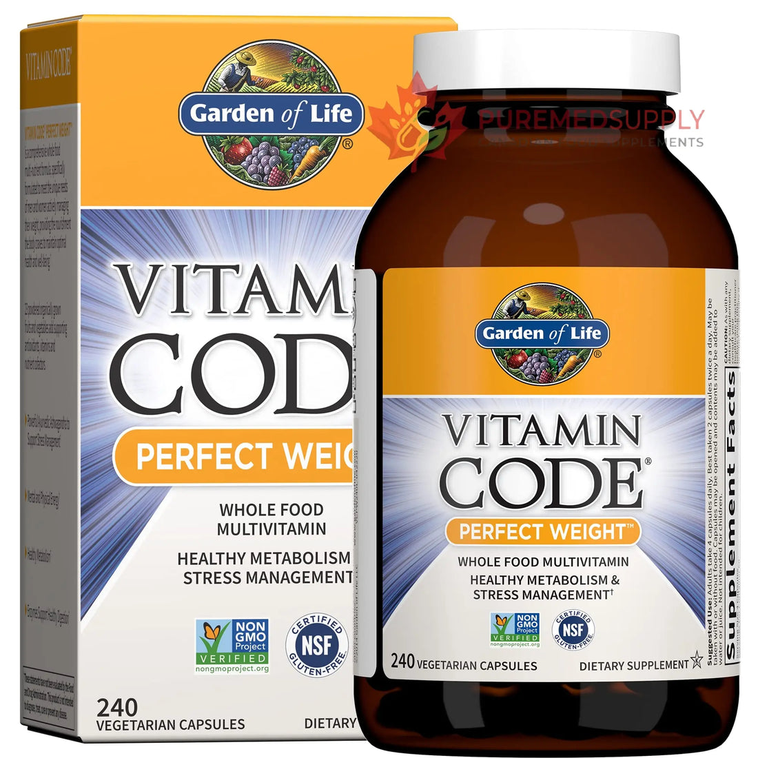 Garden of Life Multivitamin Code Perfect Weight Loss for Women and Men, Healthy Active Metabolism, Stress Management, Ashwagandha, Green Tea and Enzymes, 240 Count Garden of Life buy supplements canada