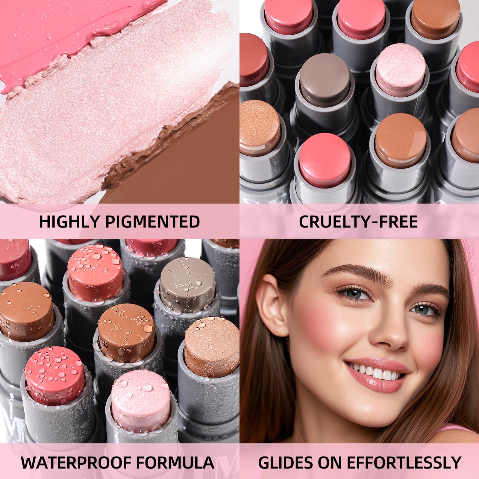 KIMUSE Cream Contour Stick Duo, Cream Blush Stick, Bronzer Shaping Stick, Creamy, Highly Pigmented, Long Lasting, Vegan Face Make Up Sticks KIMUSE buy supplements canada