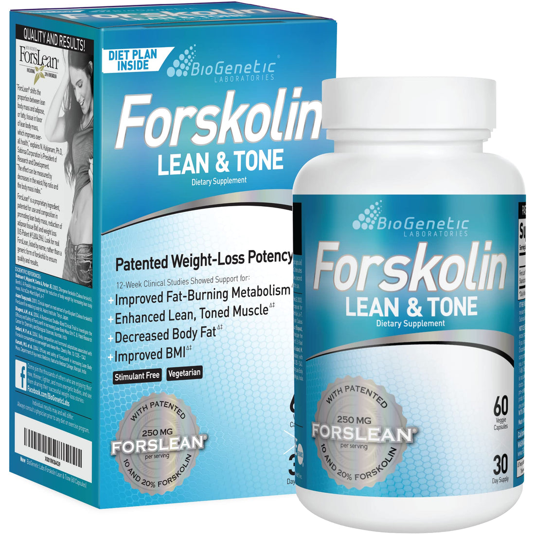 BioGenetic Labs Forskolin Lean & Tone - Weight Loss Pills - Body Toning Formula Fat Burner BioGenetic Laboratories buy supplements canada