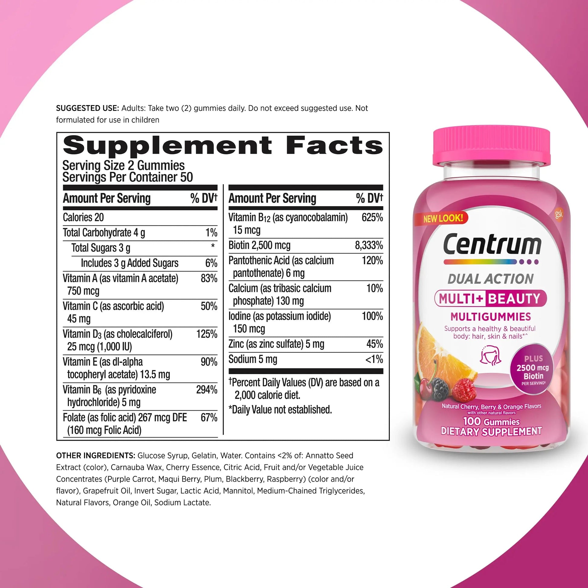 Centrum Multivitamin Gummy, 100 Count (Pack of 1) Centrum buy supplements canada
