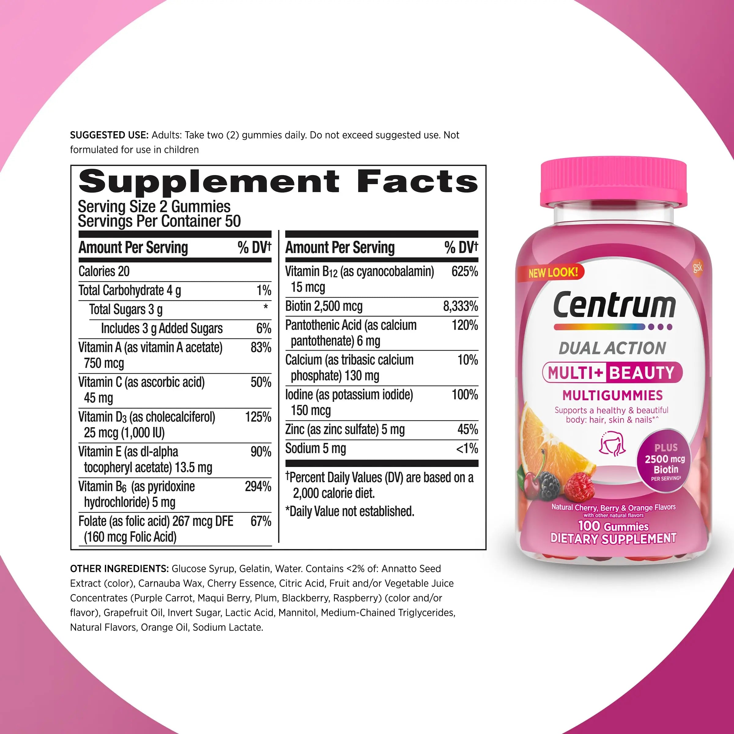 Centrum Multivitamin Gummy, 100 Count (Pack of 1) Centrum buy supplements canada
