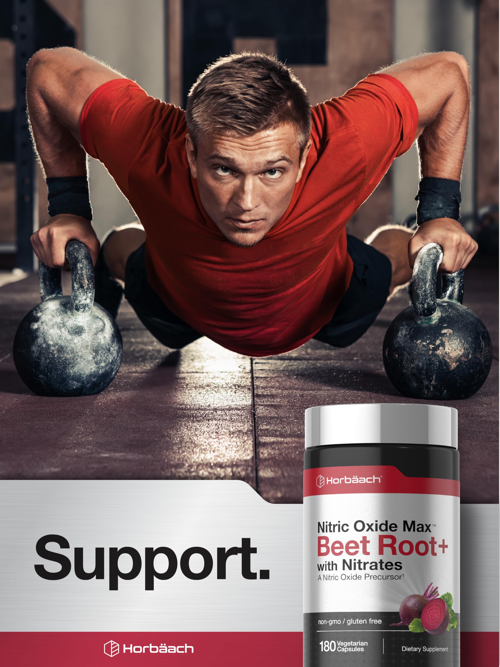 Horbäach Nitric Oxide Beet Root Capsules | 180 Count | with Nitrates and Precursor | for Men and Women | Vegetarian, Non-GMO Horbäach buy supplements canada