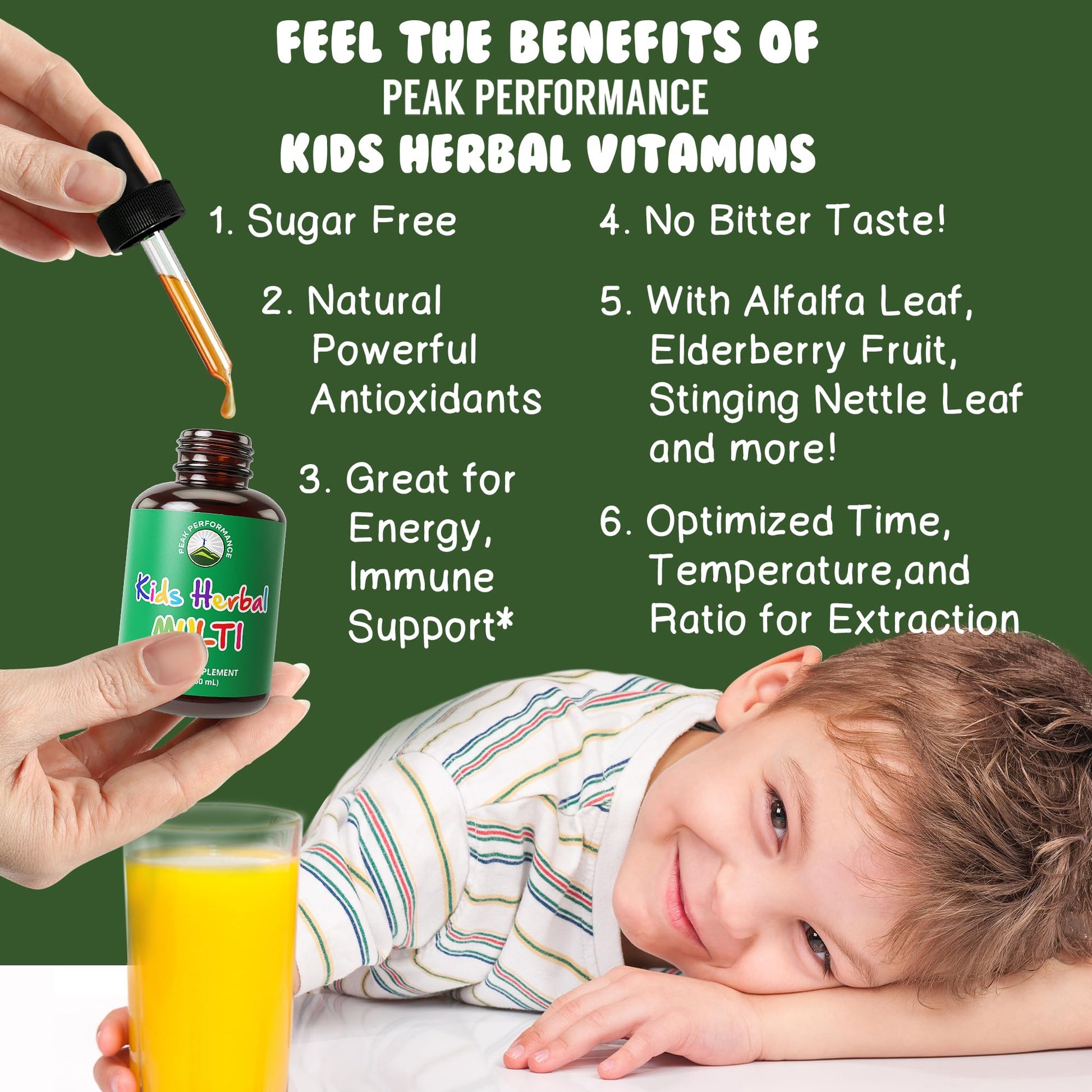 Kids Vitamins from Herbs. Liquid Kids Herbal Multivitamin. No Bitter Taste. Sugar Free 14-in-1 Vegan Supplement Drops for Toddlers, Children, Teens. Mixed in Water They Won't Even Taste It Peak Performance buy supplements canada
