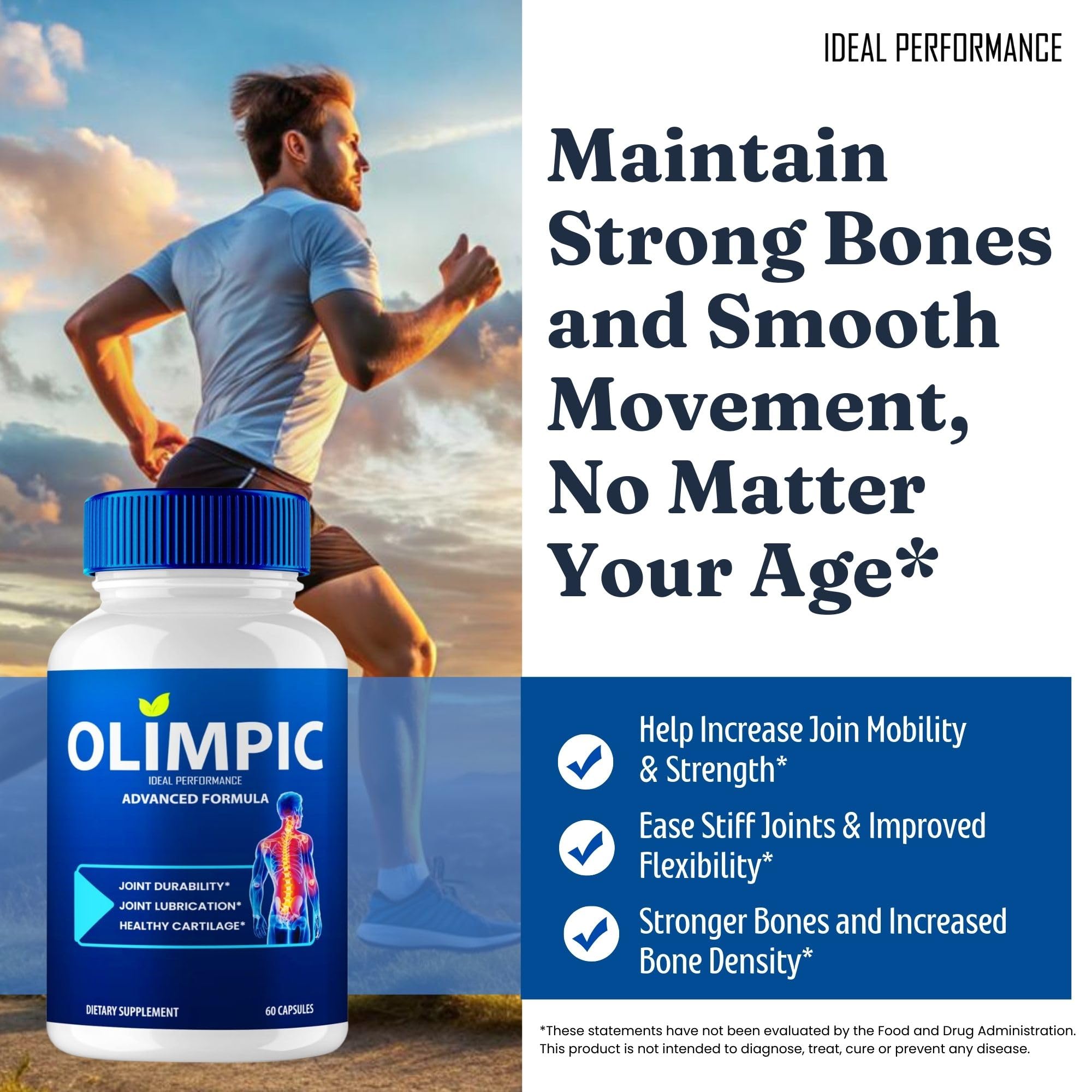 Olimpic Capsules, Advanced Joint Support Supplement Pills for Mobility and Comfort - Maximum Strength, Official Olim Pic Joint Support All Natural Formula, Premium Olim-Pic Reviews (60 Capsules) IDEAL PERFORMANCE buy supplements canada