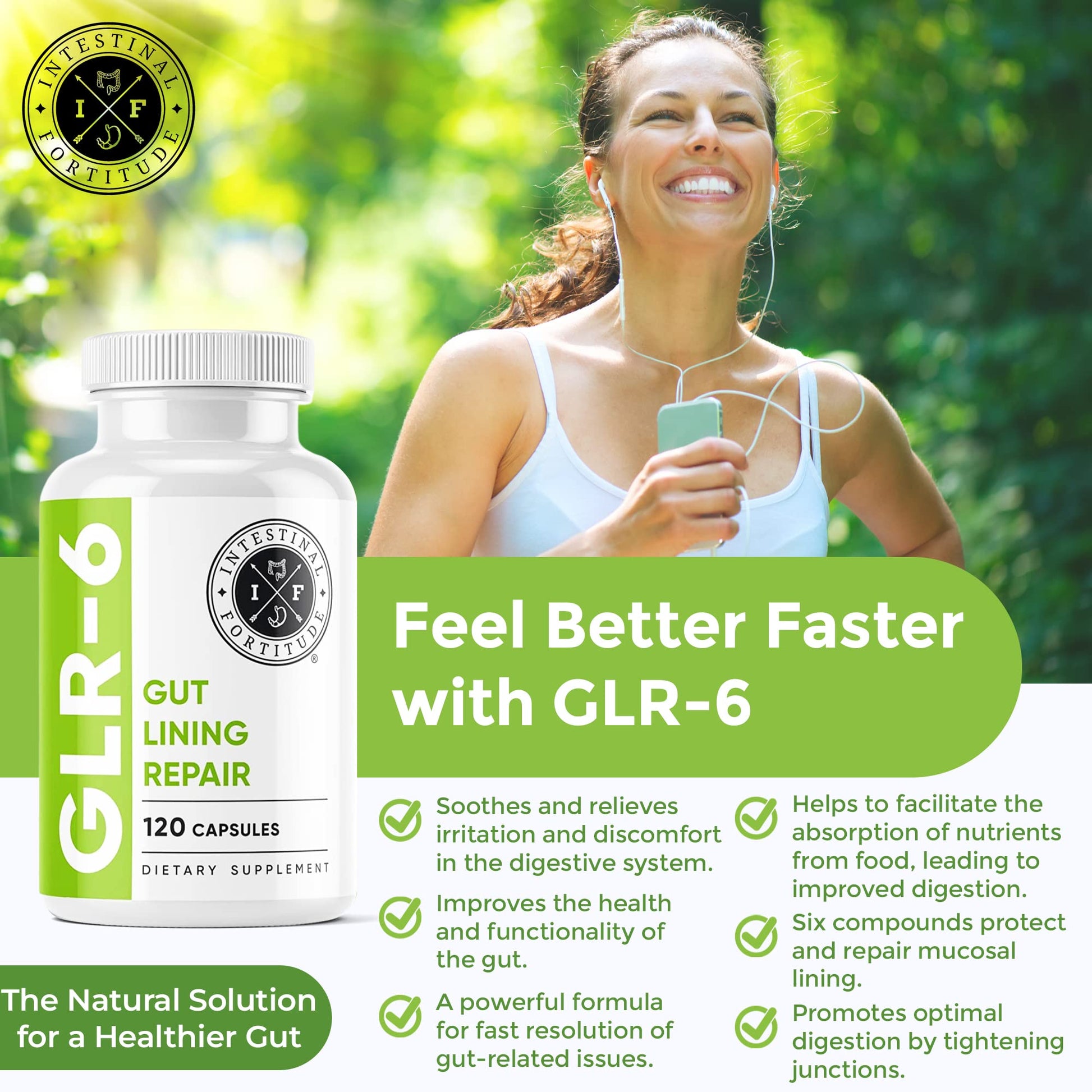 Intestinal Fortitude GLR-6 - Gut Lining Repair Supplement for Gut Health - Leaky Gut Repair with L-Glutamine, Slippery Elm, DGL Licorice Root, Marshmallow Root, Fenugreek Intestinal Fortitude buy supplements canada