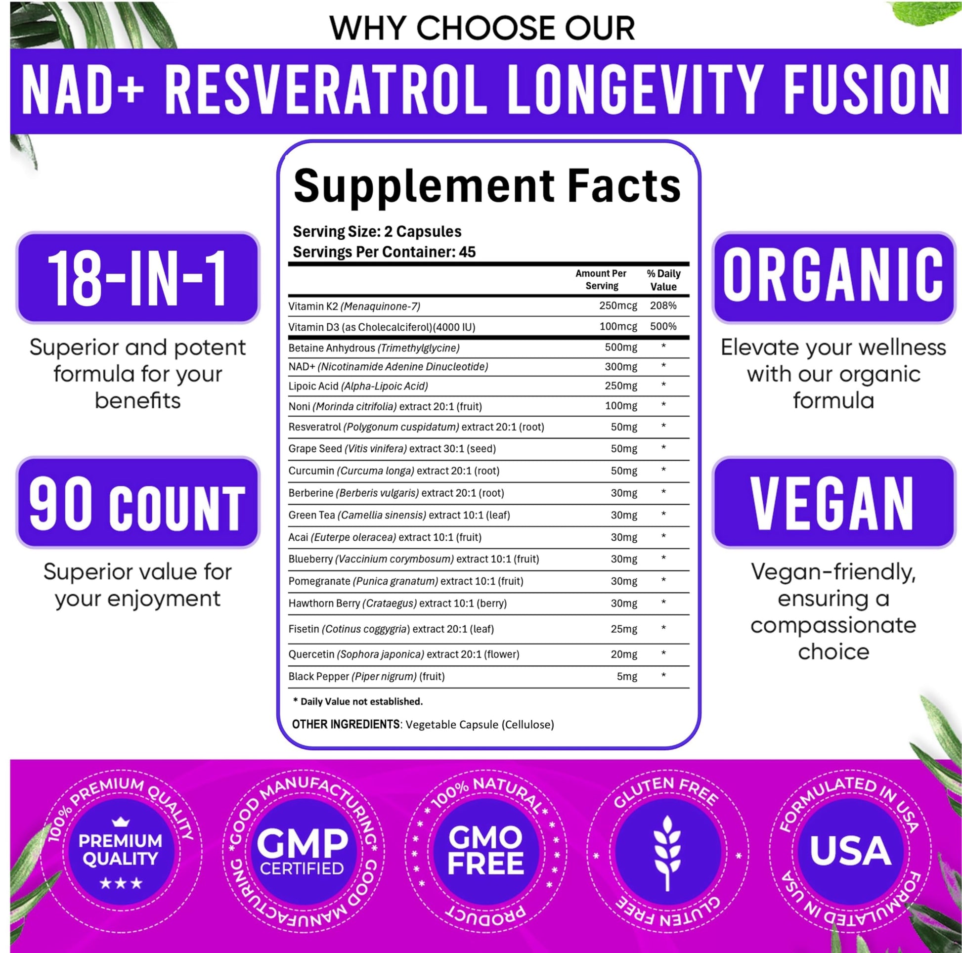 Adndale Liposomal NAD Supplement. Longevity Formula NMN Supplement Alternative. 90CT Advanced NAD+ Resveratrol Adndale buy supplements canada