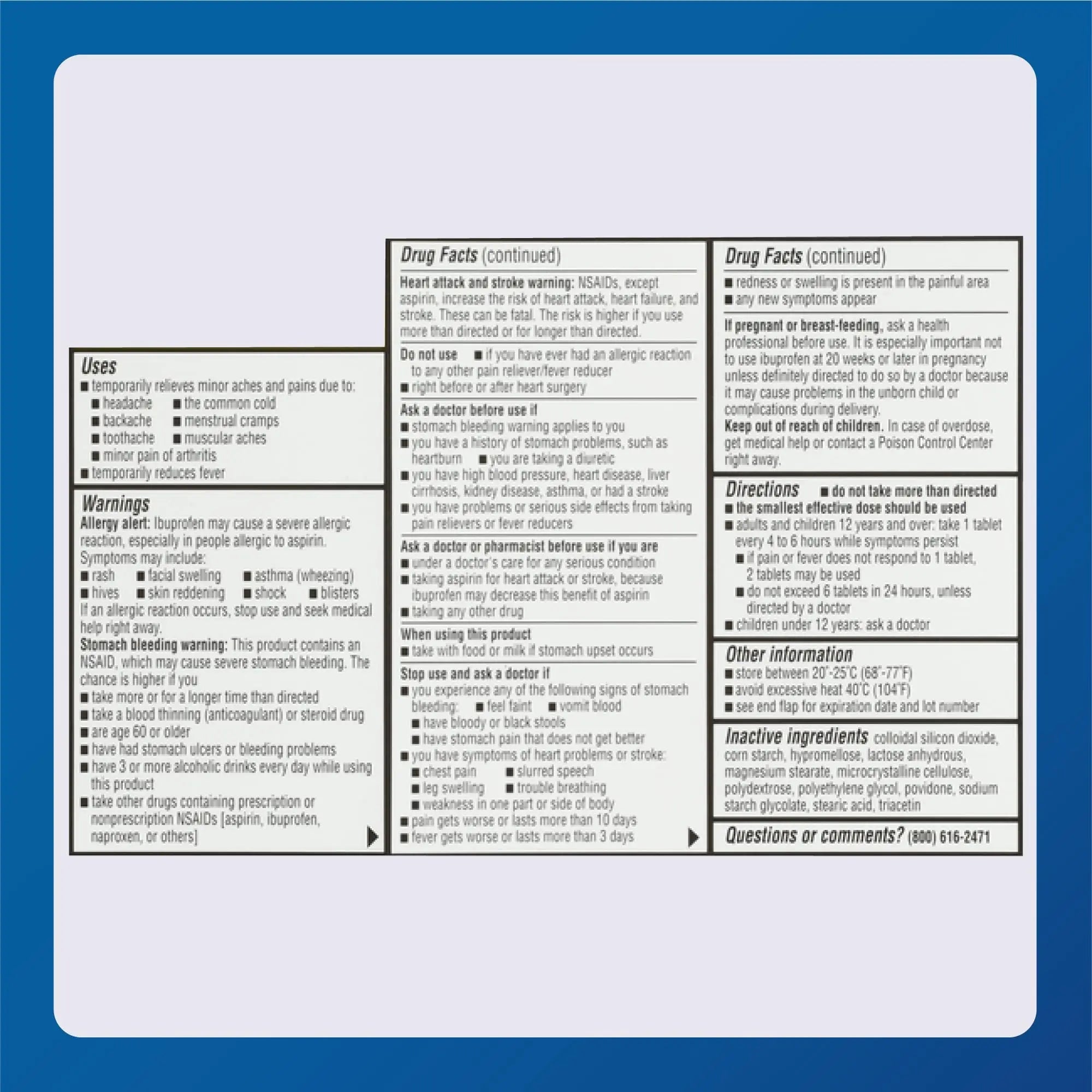 MAJOR Dye-Free Ibuprofen Tablets 200 mg - Helps Temporarily Reduce Fevers - Offers Pain Relief - 100 Tablets (1-Pack) MAJOR buy supplements canada