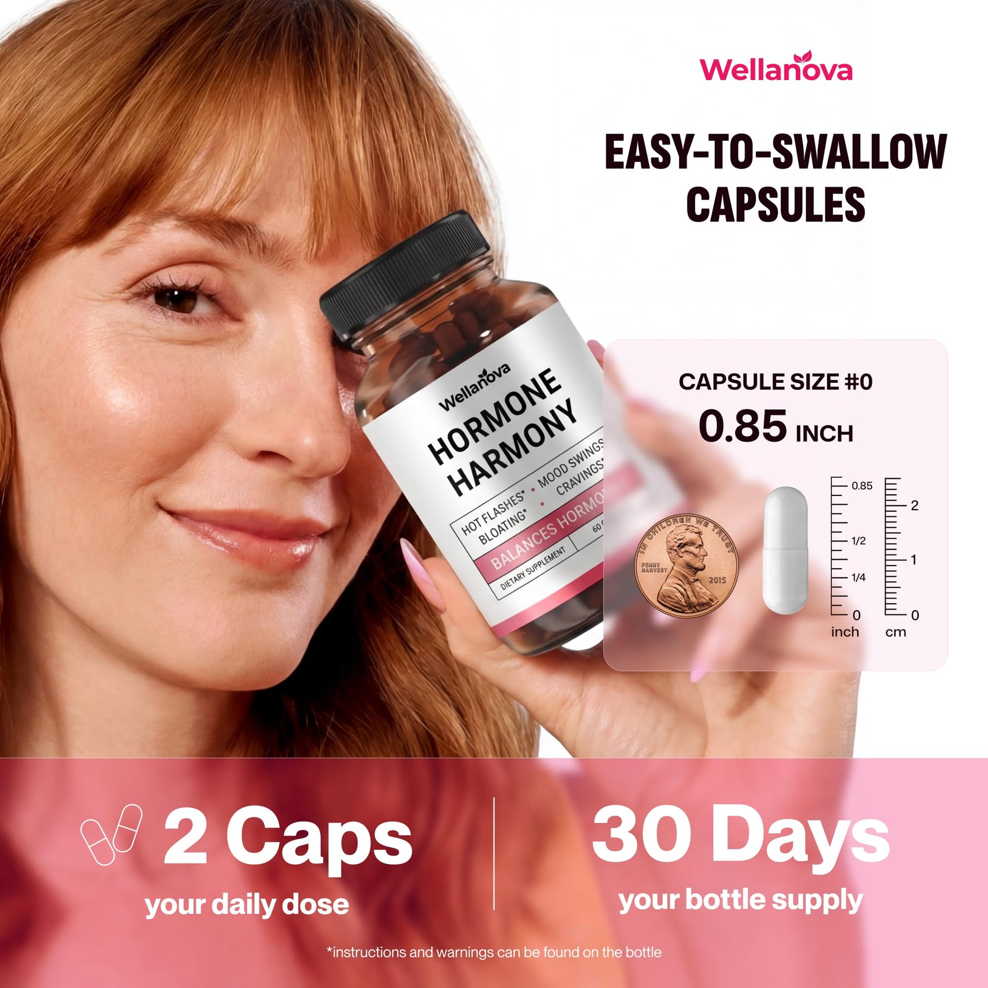 Wellanova Hormone Harmony for Women – Natural Hormonal Balance Support for Menopause & Perimenopause – Hot Flashes, Mood Swings, Cravings, Bloating Relief – 60 Capsules Wellanova buy supplements canada