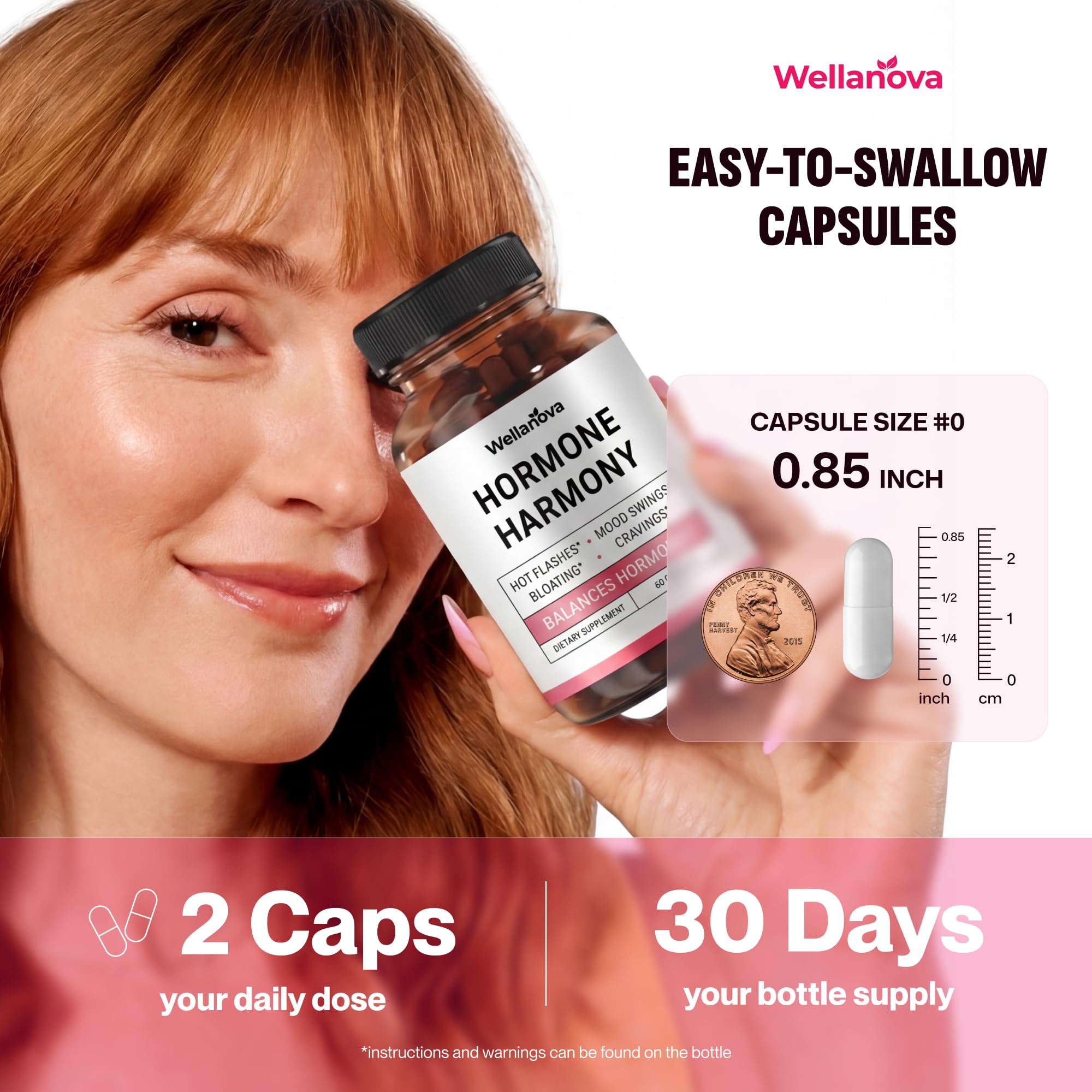 Wellanova Hormone Harmony for Women – Natural Hormonal Balance Support for Menopause & Perimenopause – Hot Flashes, Mood Swings, Cravings, Bloating Relief – 60 Capsules Wellanova buy supplements canada