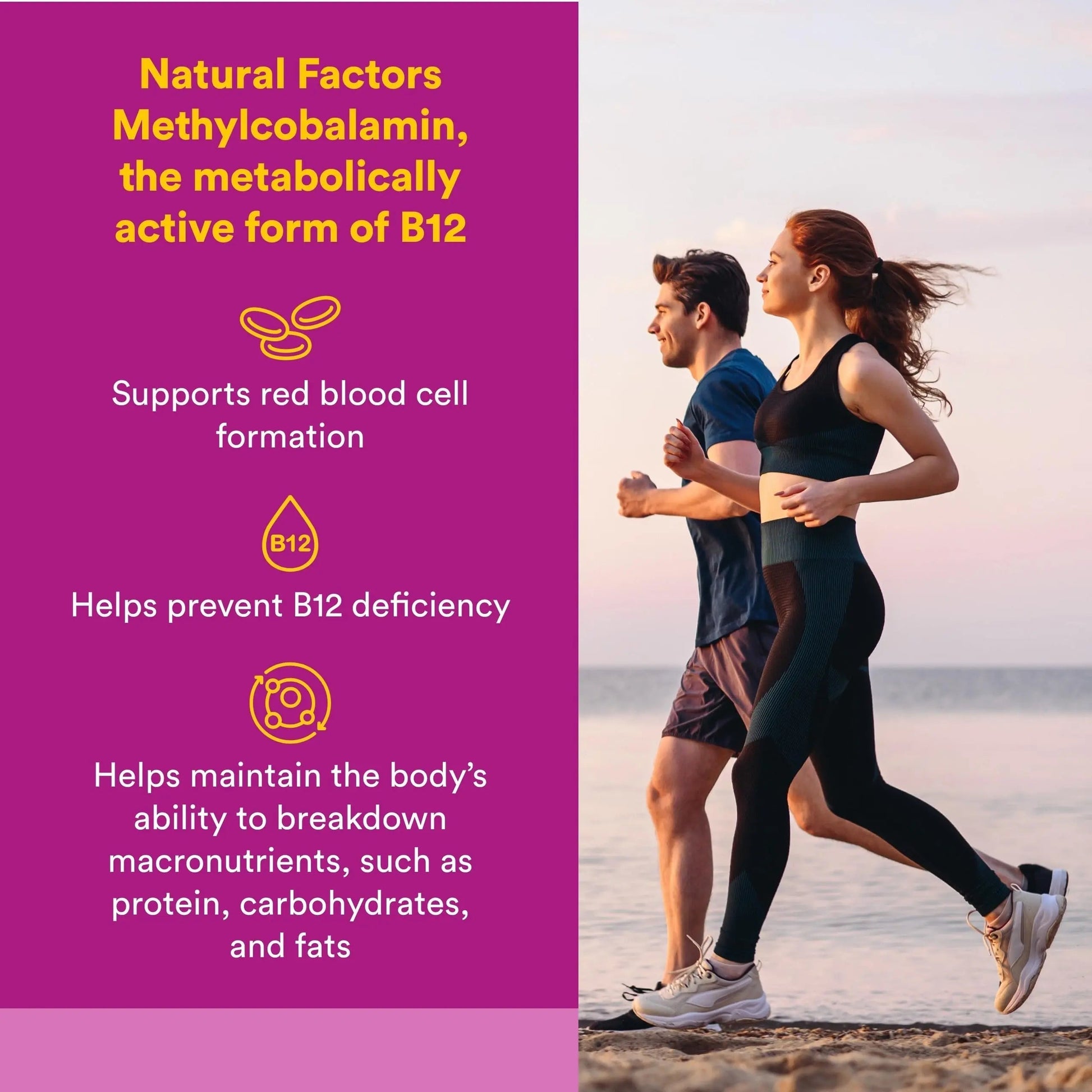 Natural Factors Methylcobalamin 1,000 mcg - Vitamin B12 Supplement in Metabolically Active Form - Supplement Supports Cll Formation Natural Factors buy supplements canada