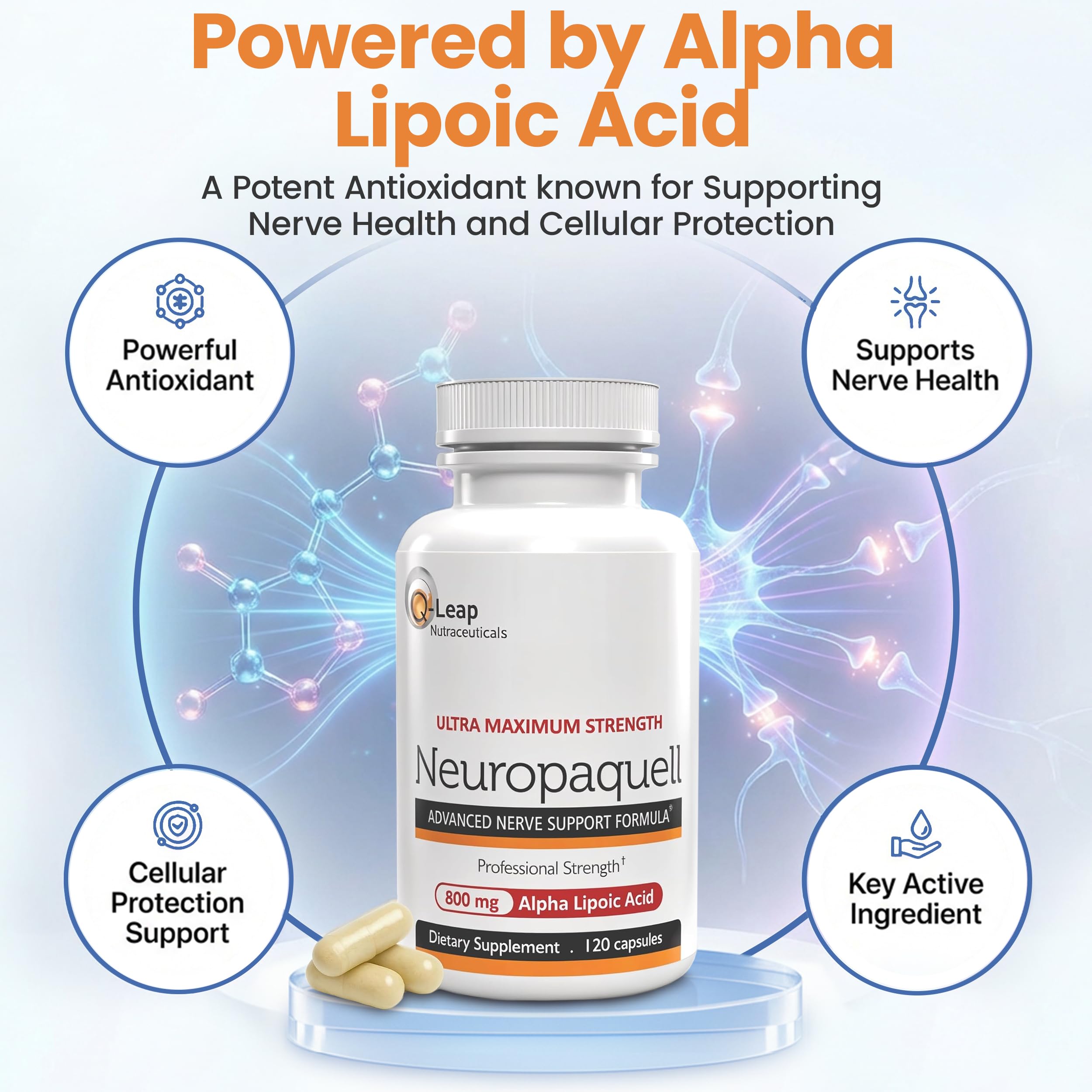 Platinum Health Alpha Lipoic Acid for Neuropathy Nerve Pain Support, Supplement, B Vitamins, L Arginine, All Natural Maximum Strength Neuropaquell for Discomfort in Feet, Hand, Toes,120 Capsules,800mg Platinum Health buy supplements canada
