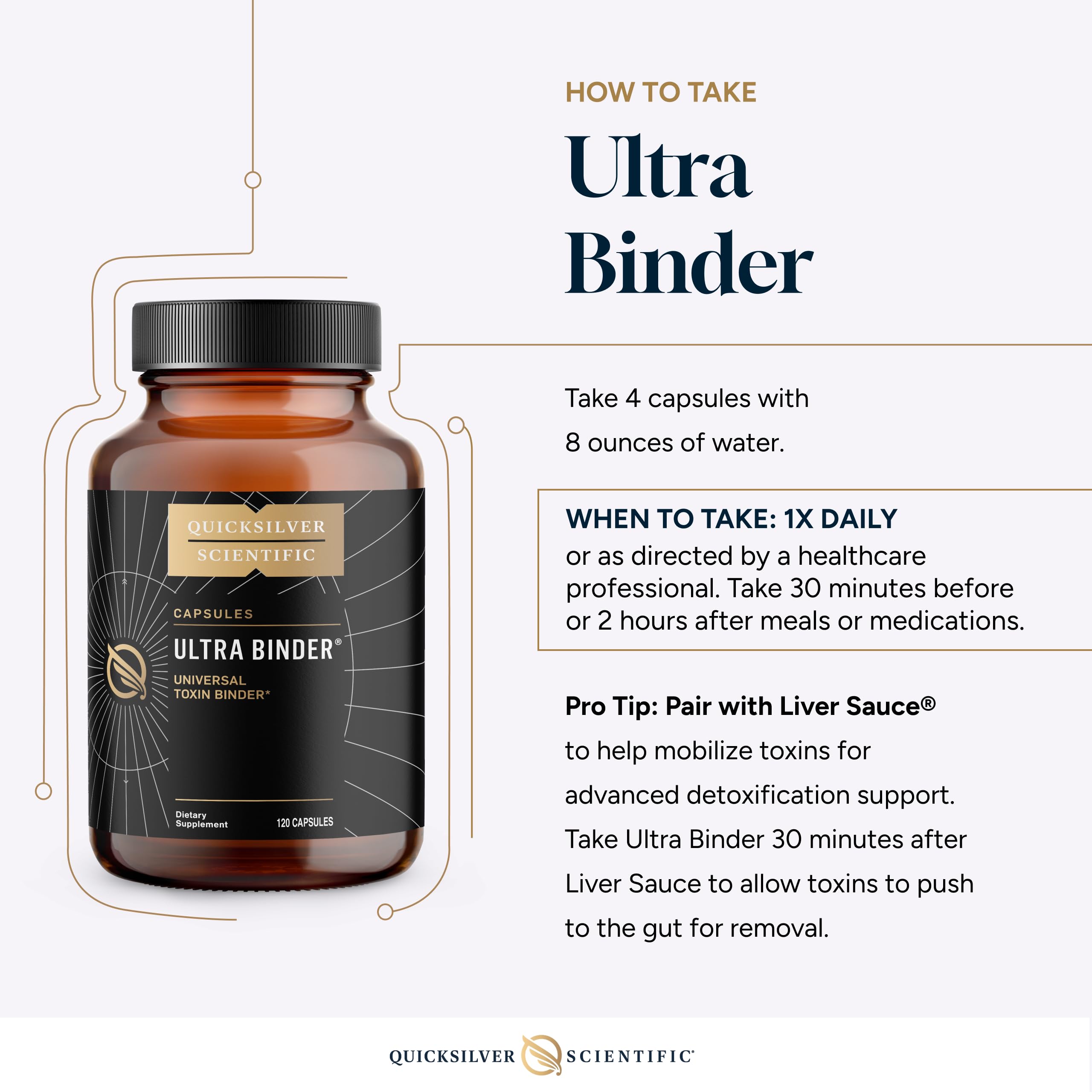 Quicksilver Scientific Ultra Binder - Multi Toxin Binder with Bentonite Clay Powder, Zeolite Detox & Charcoal - Supplement for Gut Support & The Body's Toxin Removal Process (120 Capsules) Quicksilver Scientific buy supplements canada