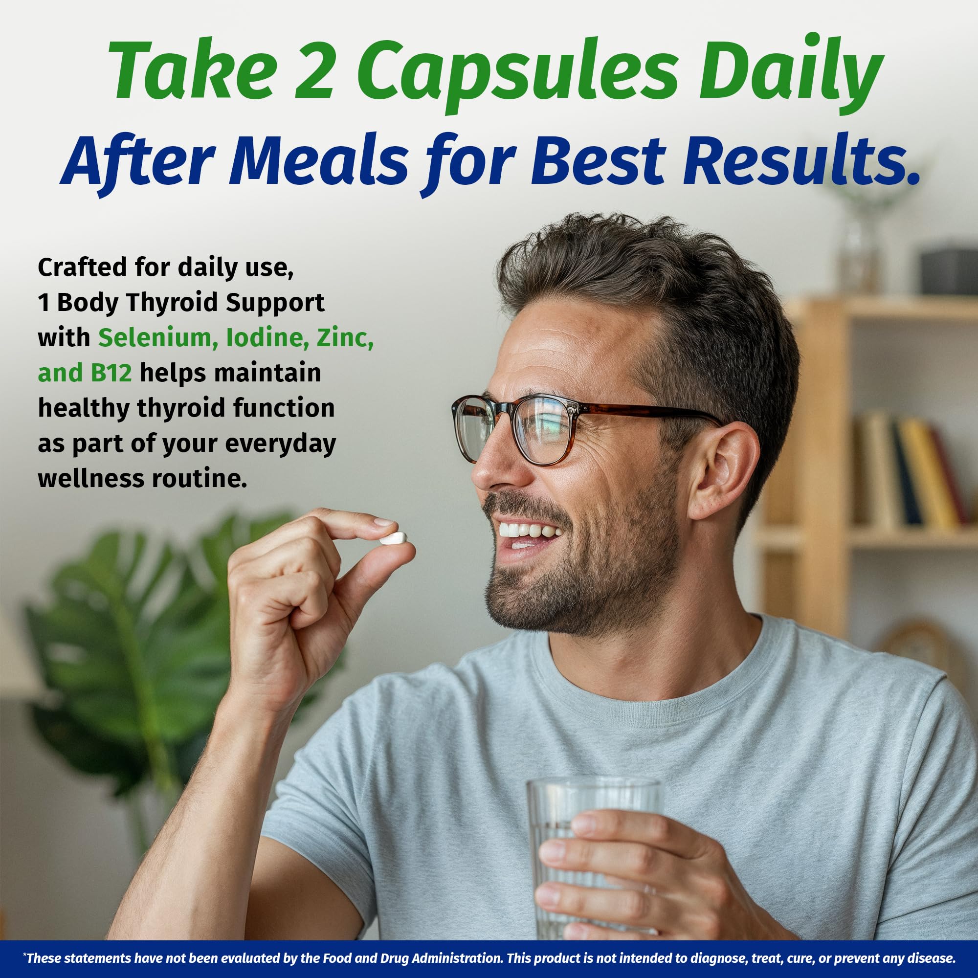 1 Body Thyroid Support Supplement for Women and Men, Selenium with Iodine, Zinc, B12, Ashwagandha and L-Tyrosine, Supports Hormone Health, Energy and Metabolism, 30 Day Supply 1 Body buy supplements canada