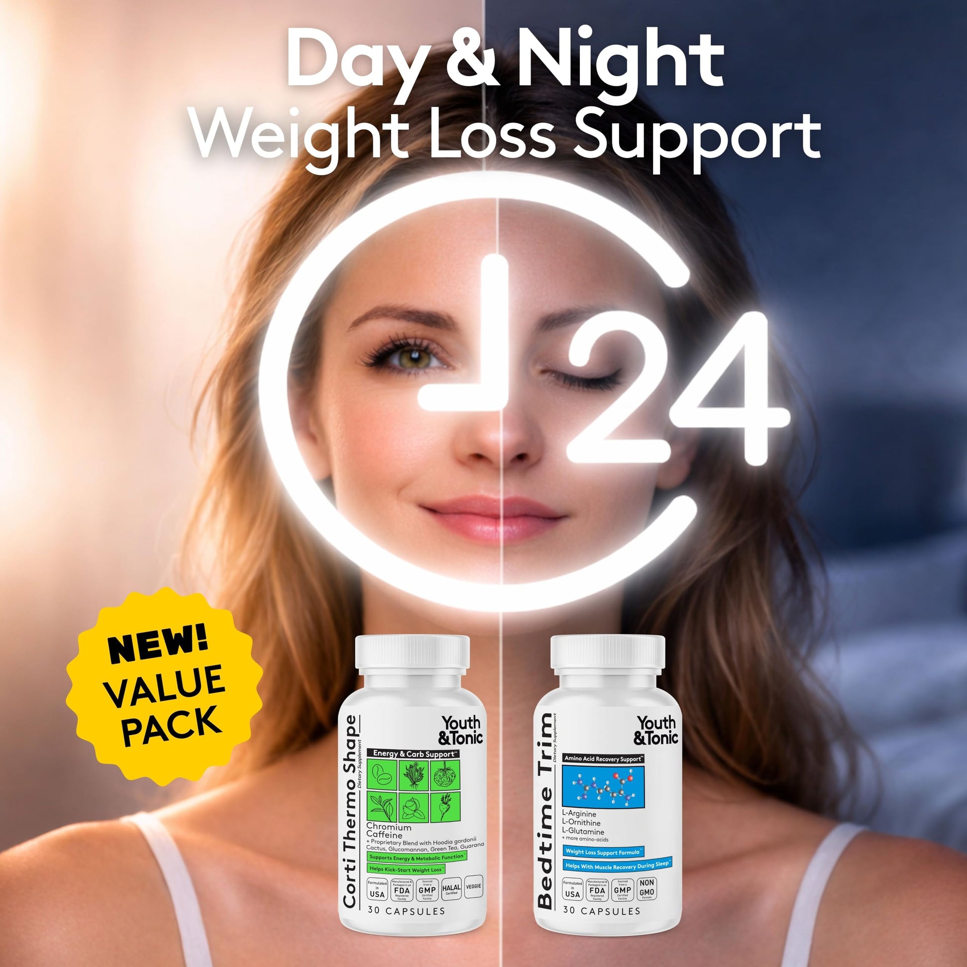 Youth & Tonic PM Bedtime Trim for Lean Appearance & Muscle Definition Support – Nighttime Amino Acids Supplement for Overnight Recovery, Men & Women, 30 Capsules Youth & Tonic buy supplements canada