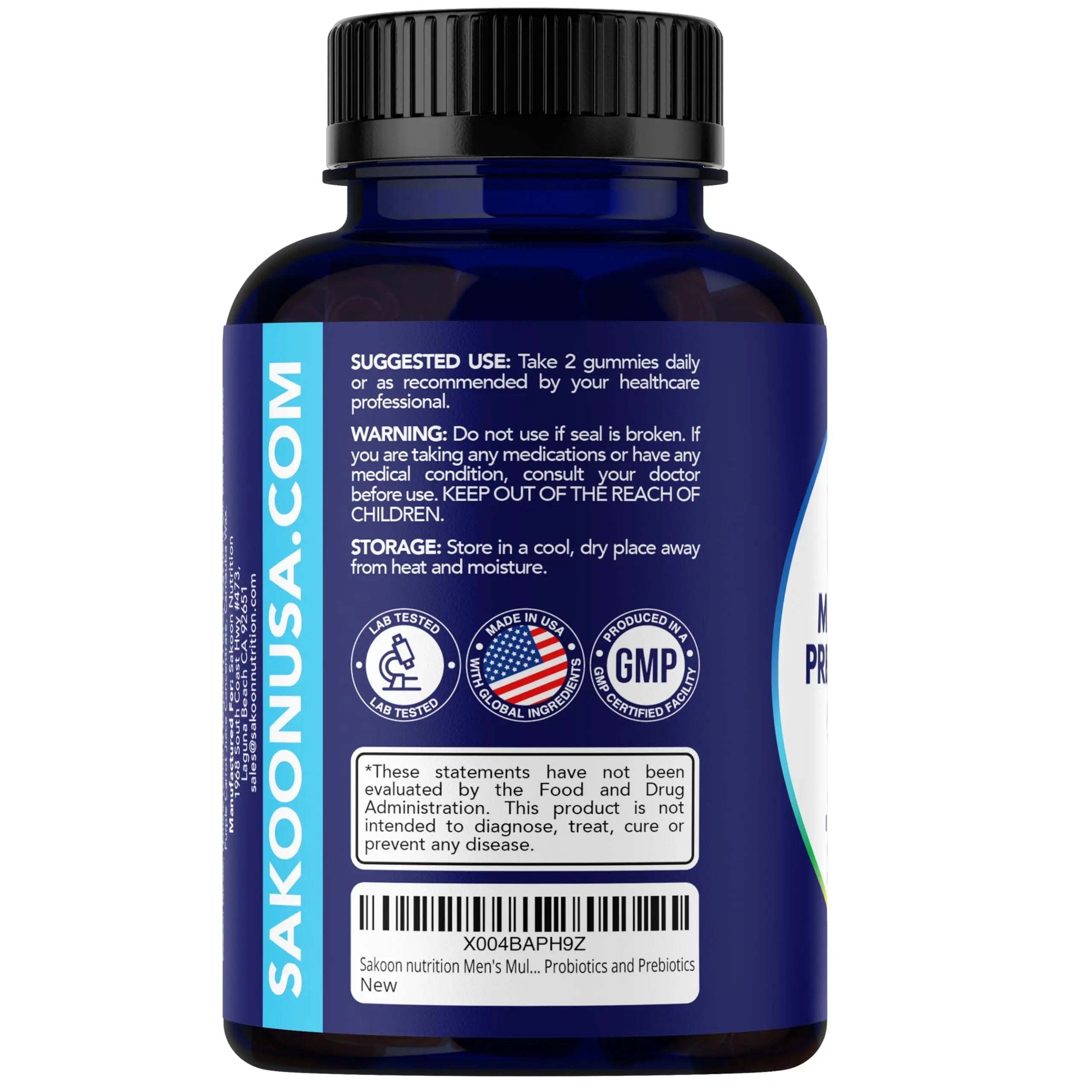 Sakoon nutrition Men's Multivitamin Gummies with Probiotics and Prebiotics, Adult Multivitamin A, C, D, E, B & More Sakoon nutrition buy supplements canada