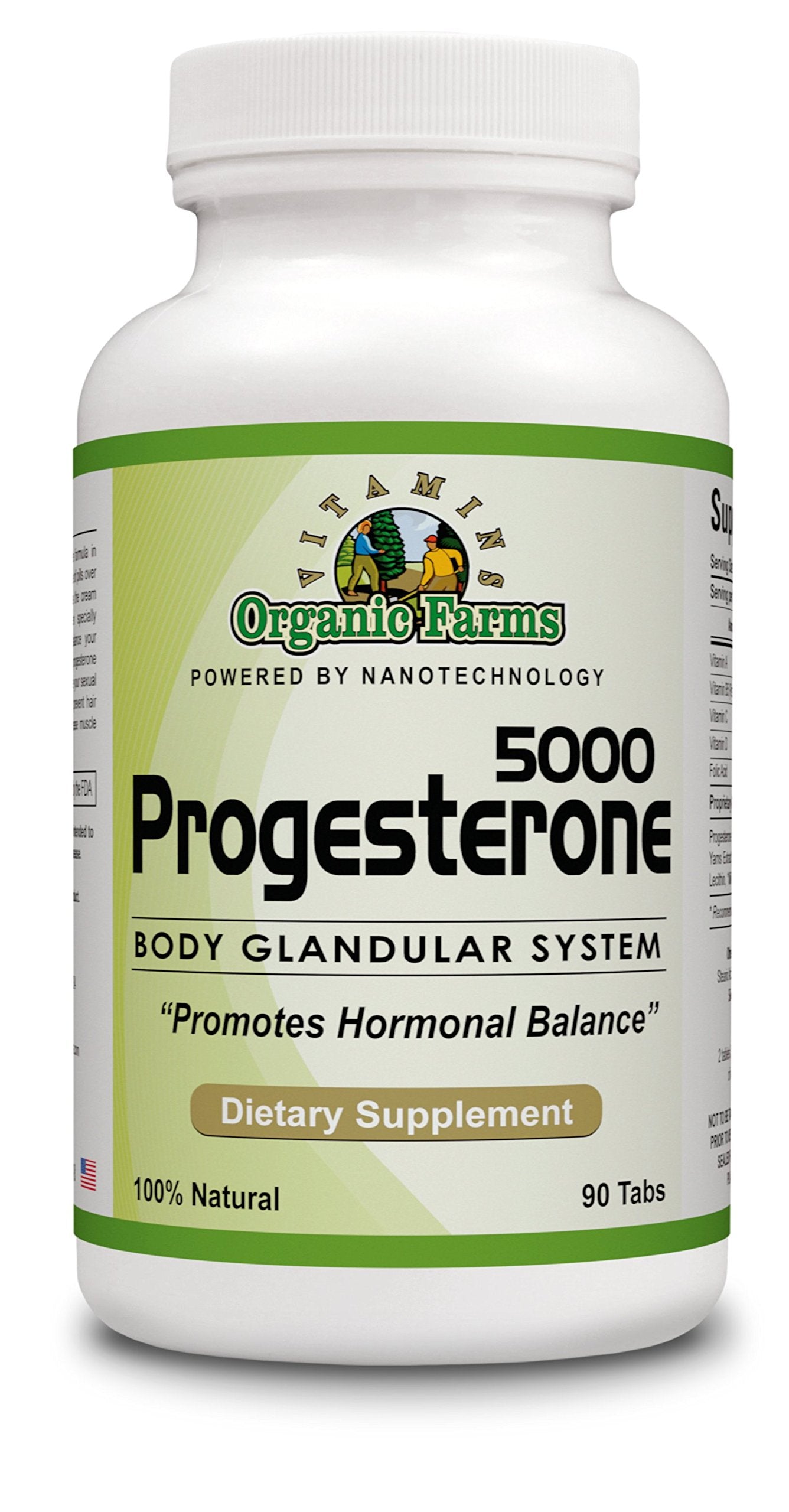 Organic Farm Vitamins Progesterone 5000 - Body glandular System Dietary Supplement, 100% Natural Progesterone Pills - Formula to Balance Hormones - progesterone Supplement, 90 Tablets Organic Farms Vitamins buy supplements canada