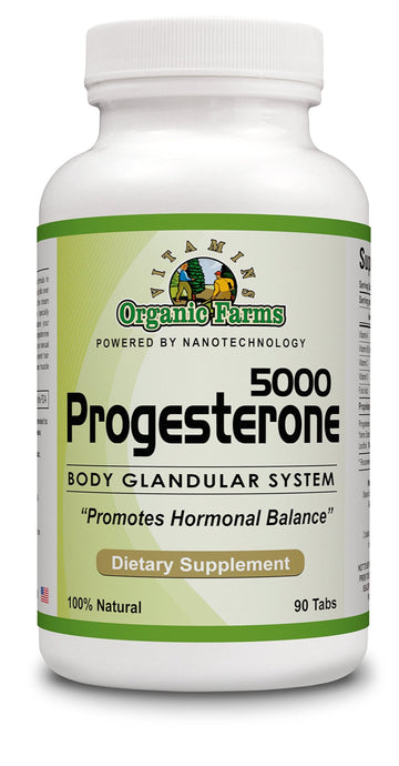 Organic Farm Vitamins Progesterone 5000 - Body glandular System Dietary Supplement, 100% Natural Progesterone Pills - Formula to Balance Hormones - progesterone Supplement, 90 Tablets Organic Farms Vitamins buy supplements canada
