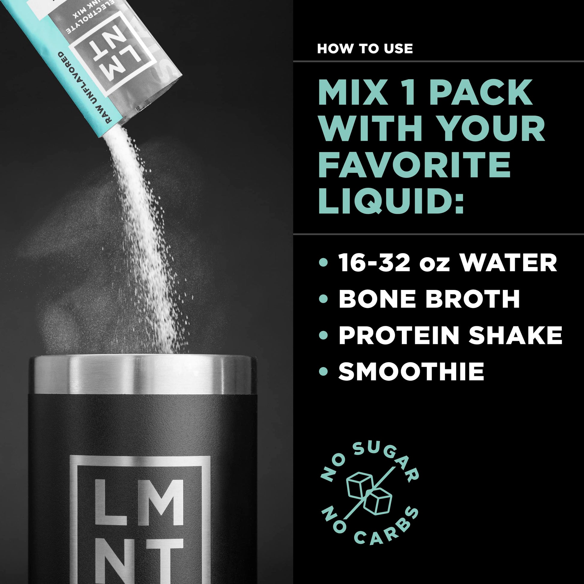 LMNT Zero-Sugar Electrolytes - Raw Unflavored Salt - Hydration Powder Packets Drink LMNT buy supplements canada