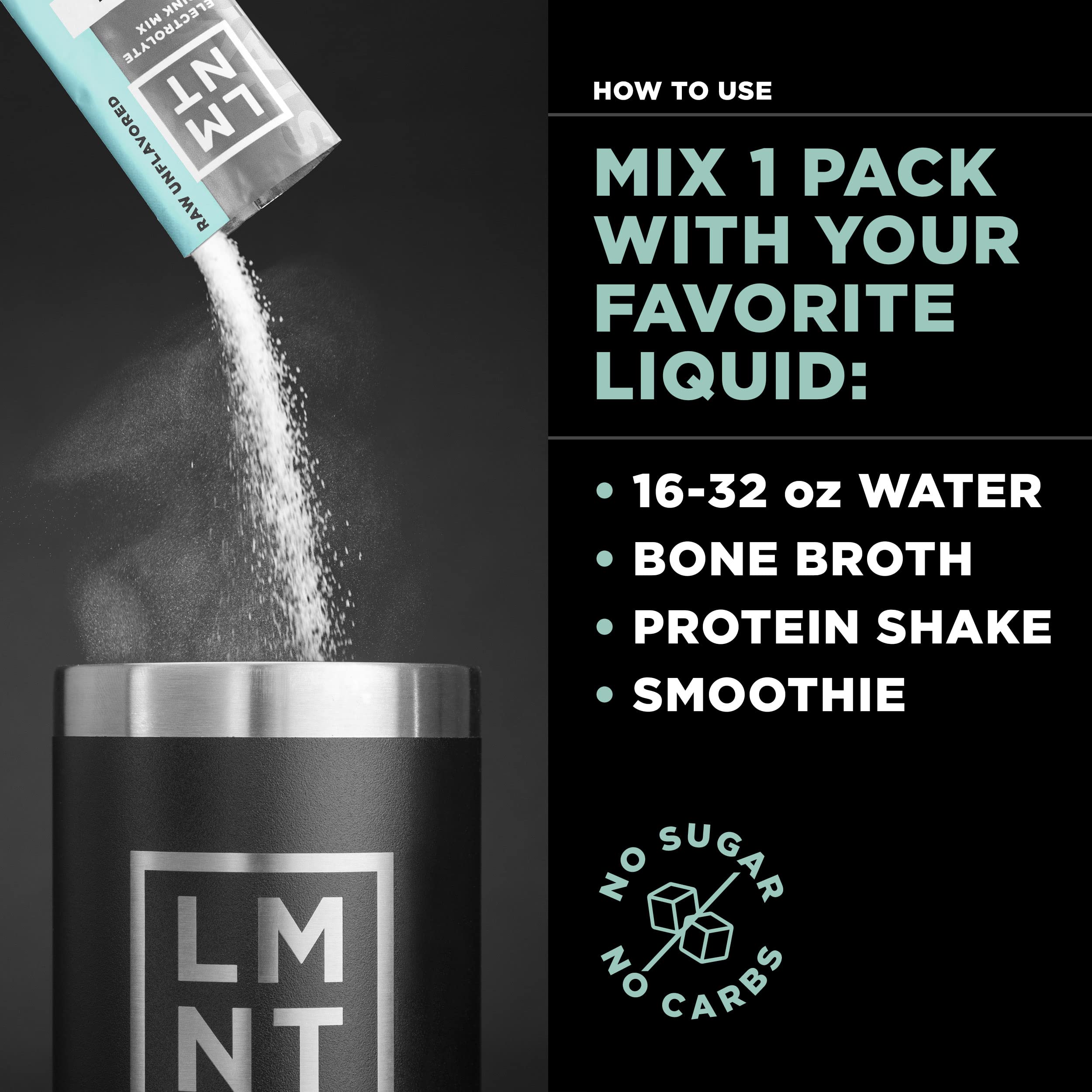 LMNT Zero-Sugar Electrolytes - Raw Unflavored Salt - Hydration Powder Packets Drink LMNT buy supplements canada