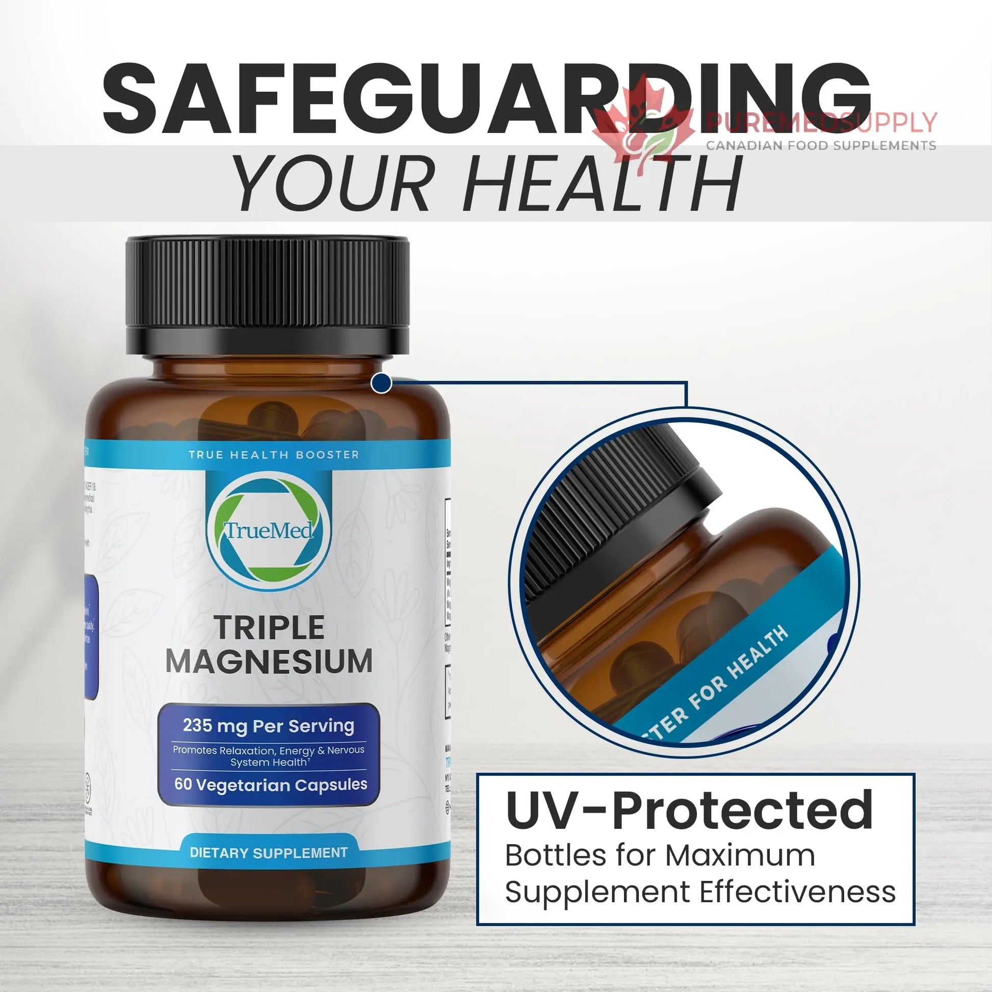 Truemed Triple Magnesium Complex Supplement 235mg with Magnesium Citrate, Malate & Lysinate Chelate | Magnesium Supplement for Sleep, Muscle Relaxation, Energy & Nerve Support | 60 Capsules, USA Made TRUEMED buy supplements canada