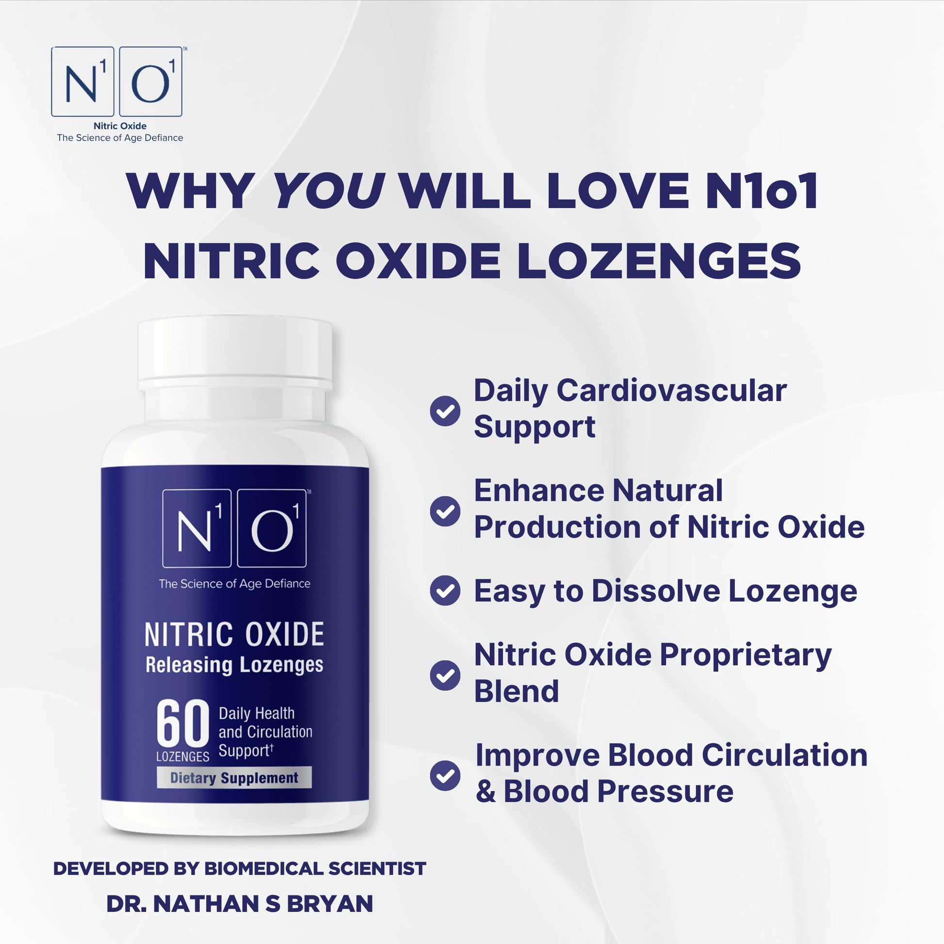 N1O1 Nitric Oxide Lozenges - 60 Count - Nitric Oxide Supplement for Heart Health, Circulation, Energy, Blood Flow, Oxygenation, Healthy Blood Pressure N1O1 buy supplements canada