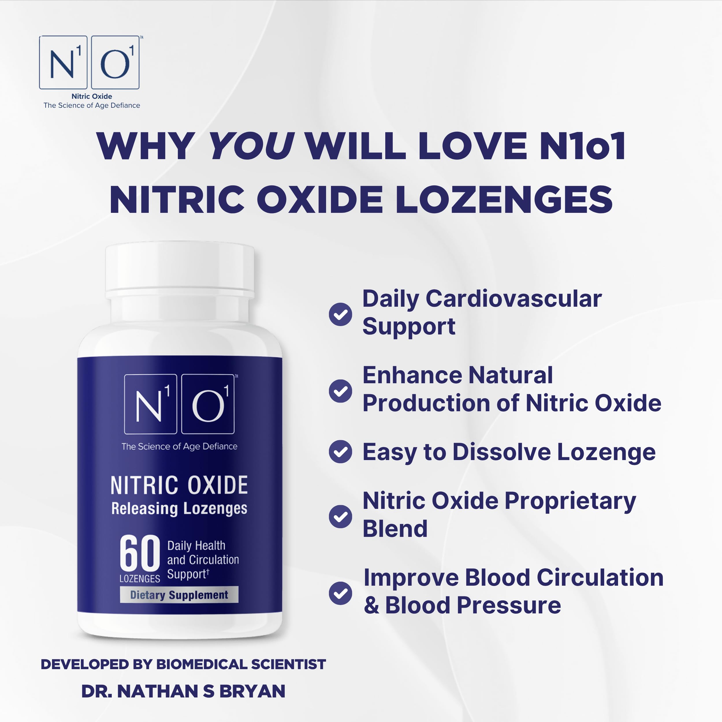 N1O1 Nitric Oxide Lozenges - 60 Count - Nitric Oxide Supplement for Heart Health, Circulation, Energy, Blood Flow, Oxygenation, Healthy Blood Pressure N1O1 buy supplements canada