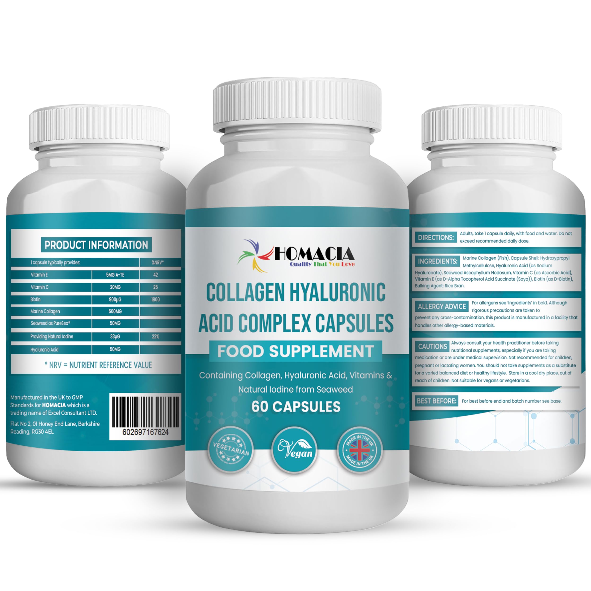 Homacia’s Collagen Capsules | Marine Collagen with Hyaluronic Acid | Pure Collagen Supplements for Women HOMACIA Quality That You love buy supplements canada