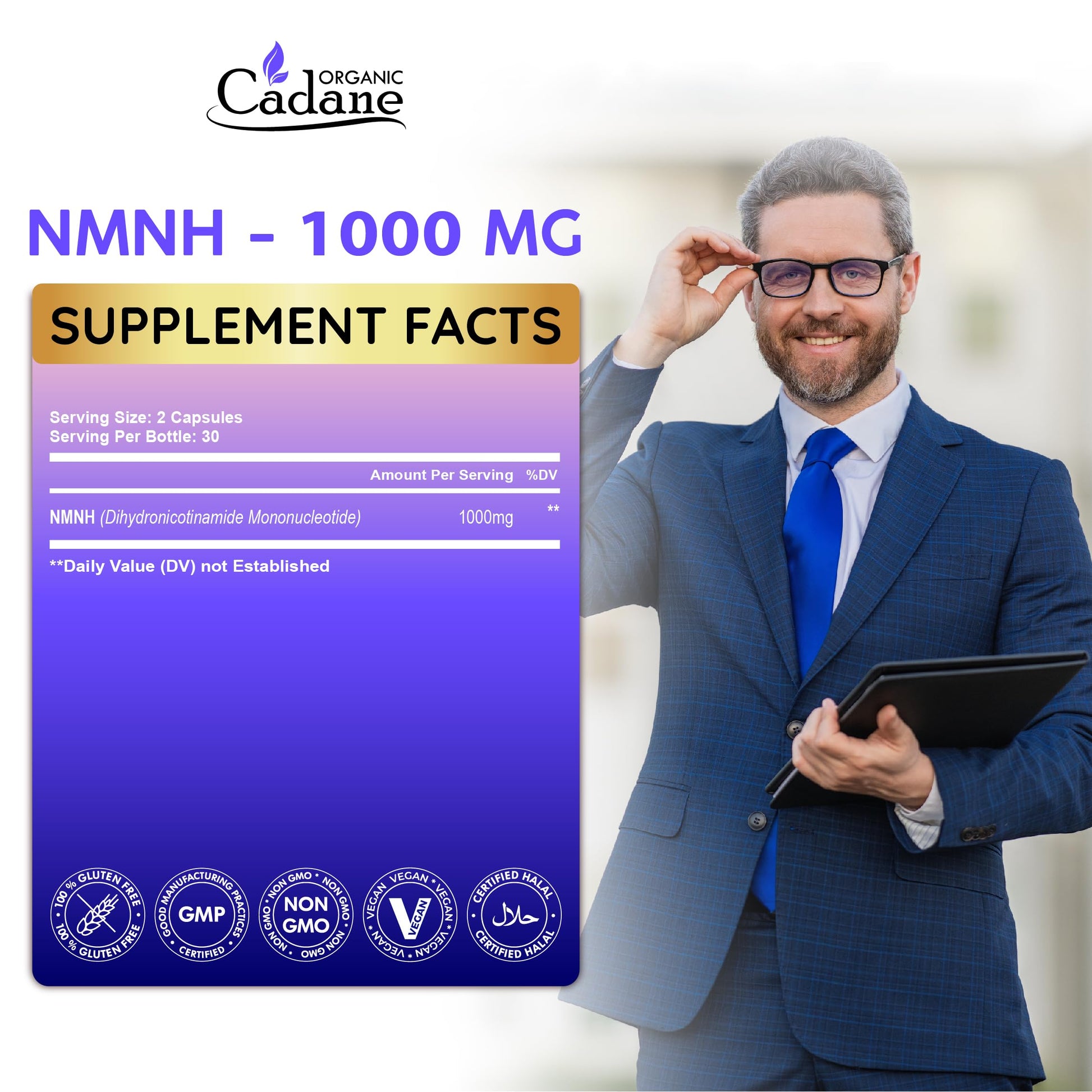 Cadane NMNH Supplement | Support Energy & Healthy Aging | Dihydronicotinamide Mononucleotide | Non-GMO – 60 Capsules – 30-Day Organic Cadane buy supplements canada
