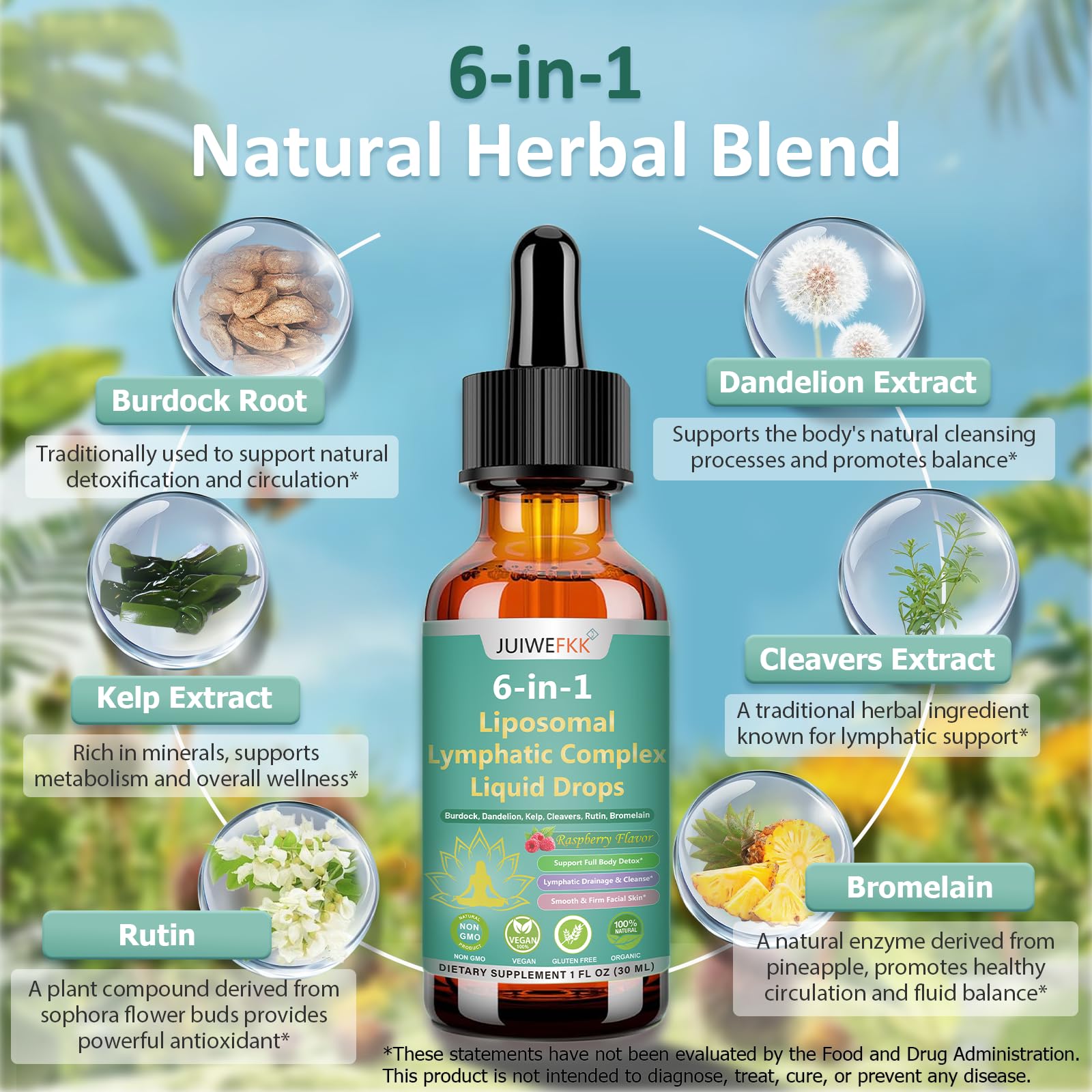 Lymphatic Drainage Drops, 6-IN-1 Lymphatic Complex w. Burdock Dandelion Kelp Cleavers, New Maximum Potency Lymph System Support for Bloat Balance Cortisol Immune Full Body Detox & Skin Vitality JUIWEFKK buy supplements canada